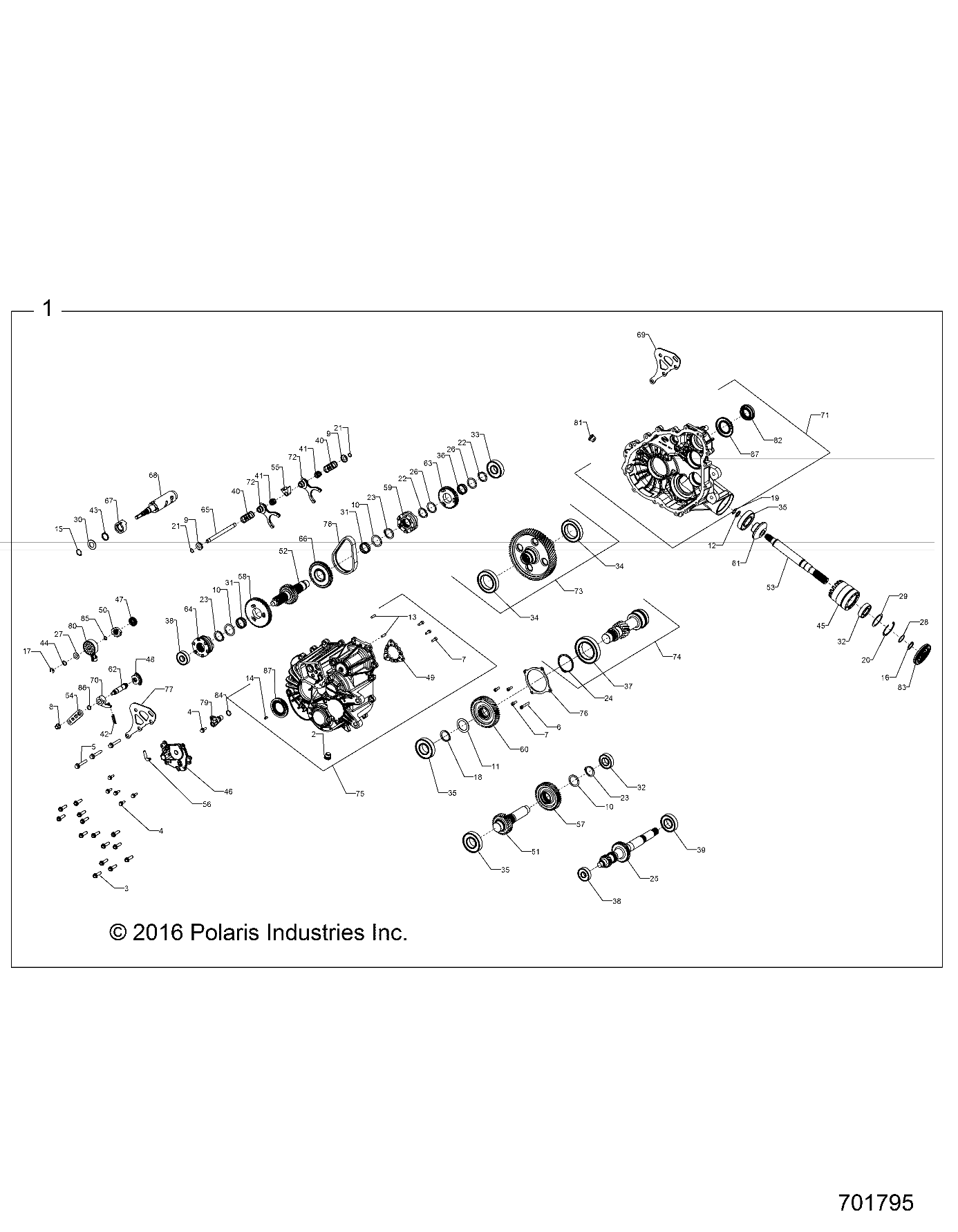 DRIVE TRAIN, MAIN GEARCASE INTERNALS - Z17VDR99AZ/M99AB (701795)