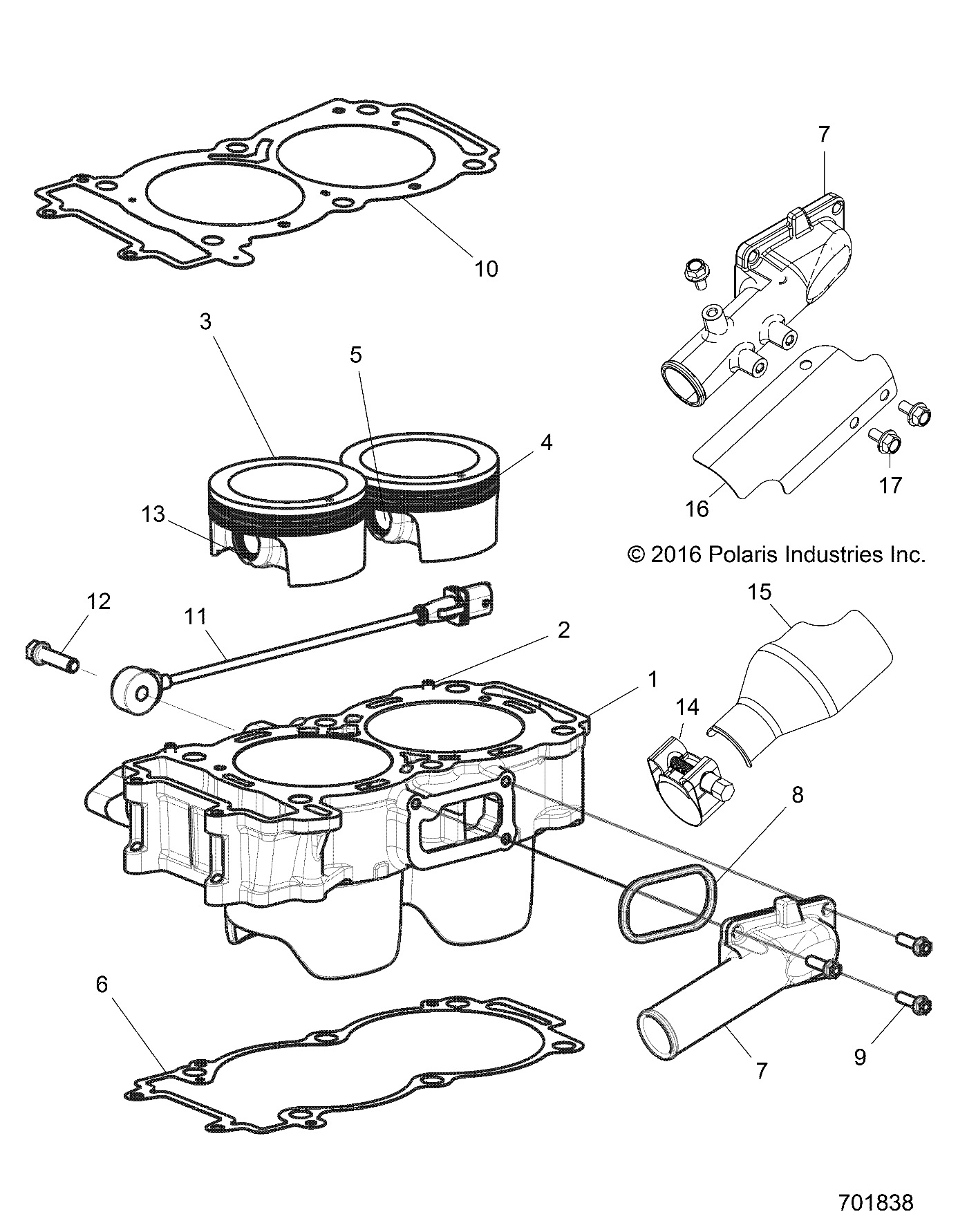 ENGINE, CYLINDER AND PISTON - Z17VDE92AK/AM/LK/AB (701838)