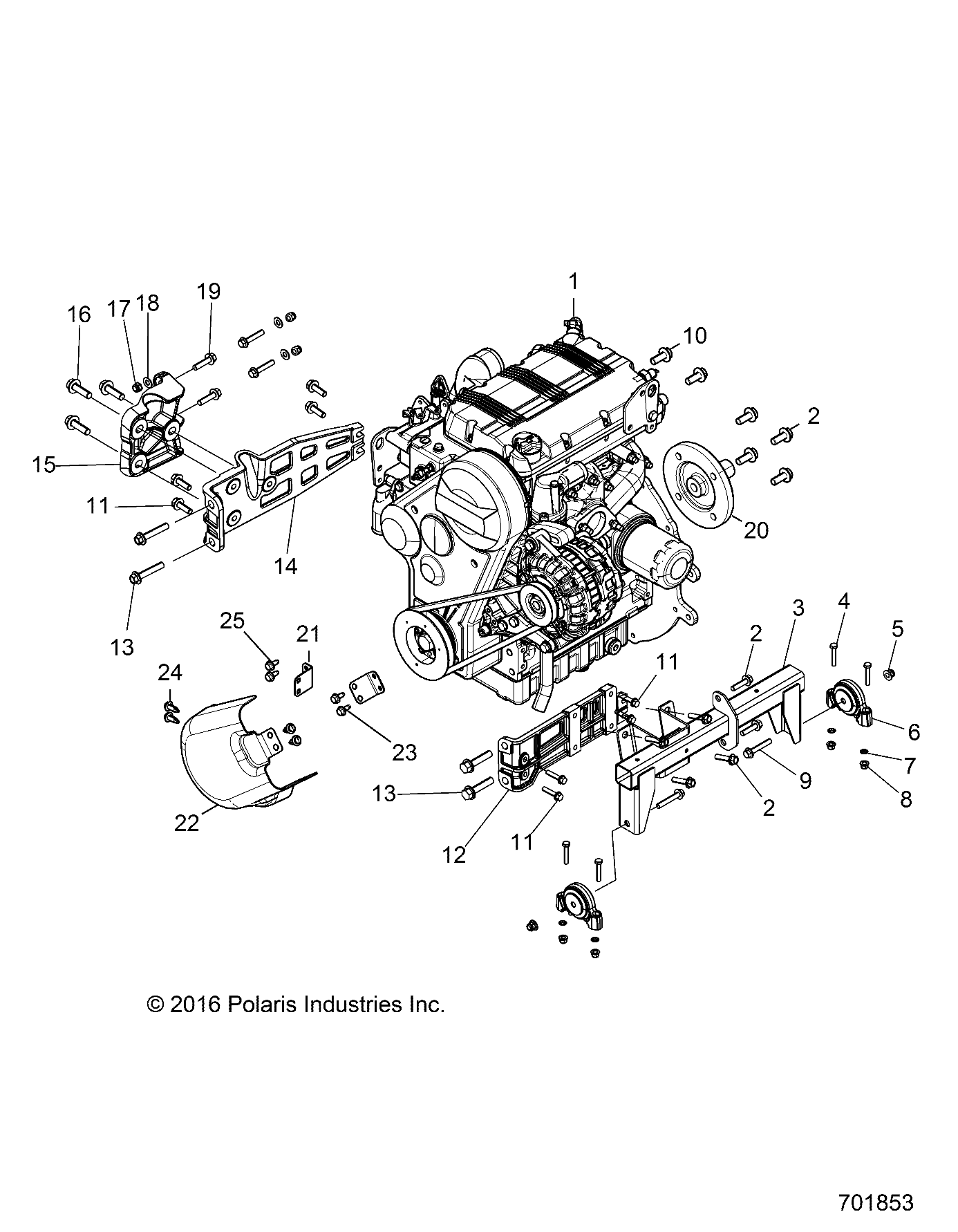 ENGINE, MOUNTING & LONG BLOCK - R18RVAD1N1 (701853)