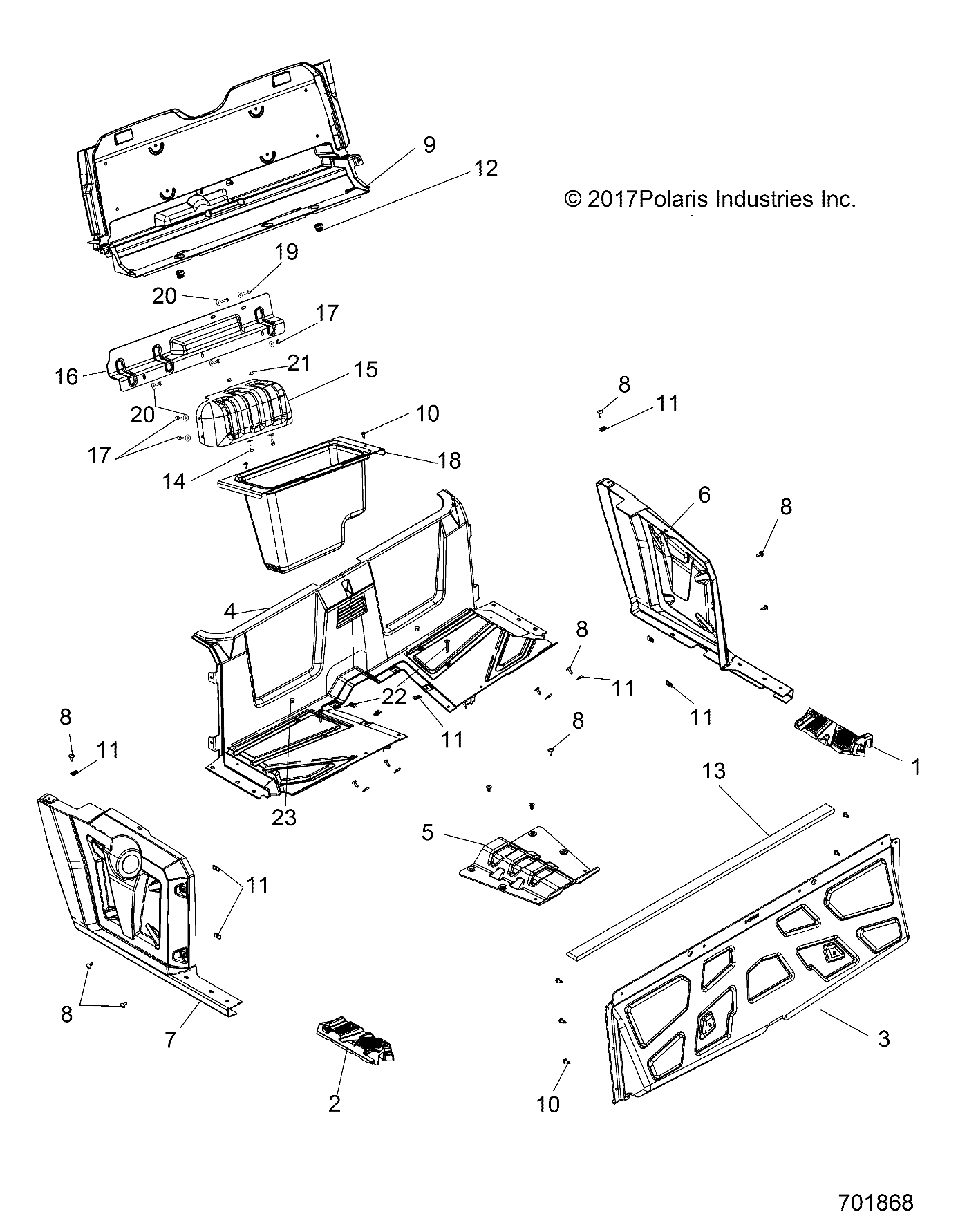 BODY, REAR FLOOR and FENDERS - R19RNA57B1/B9/EBX (701868)