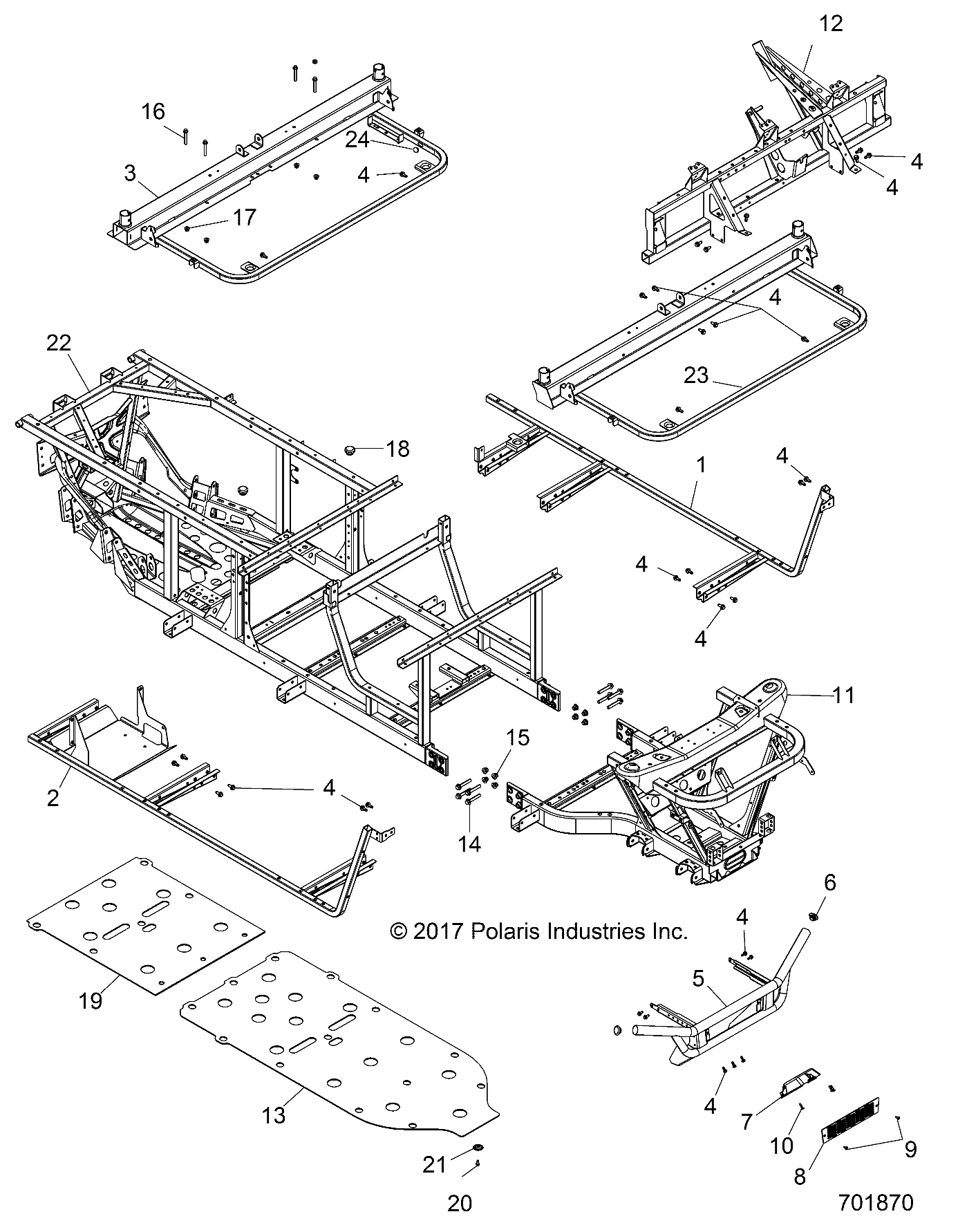 CHASSIS, FRAME and FRONT BUMPER - R18RNA57B1/B9/EBV (701870)