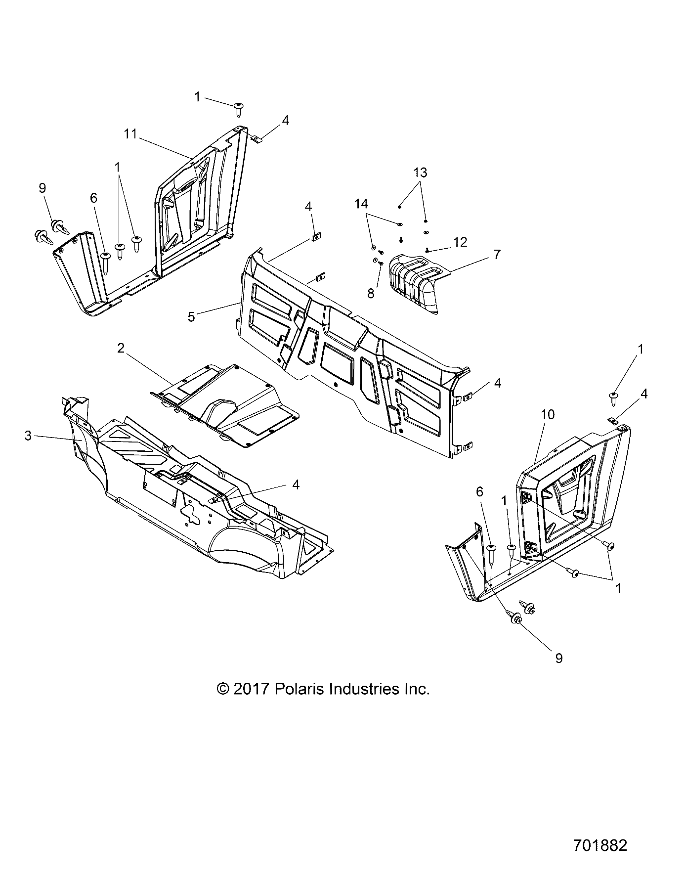 BODY, FLOOR and FENDERS - R19RCA57A1/A4/B1/B4 (701882)