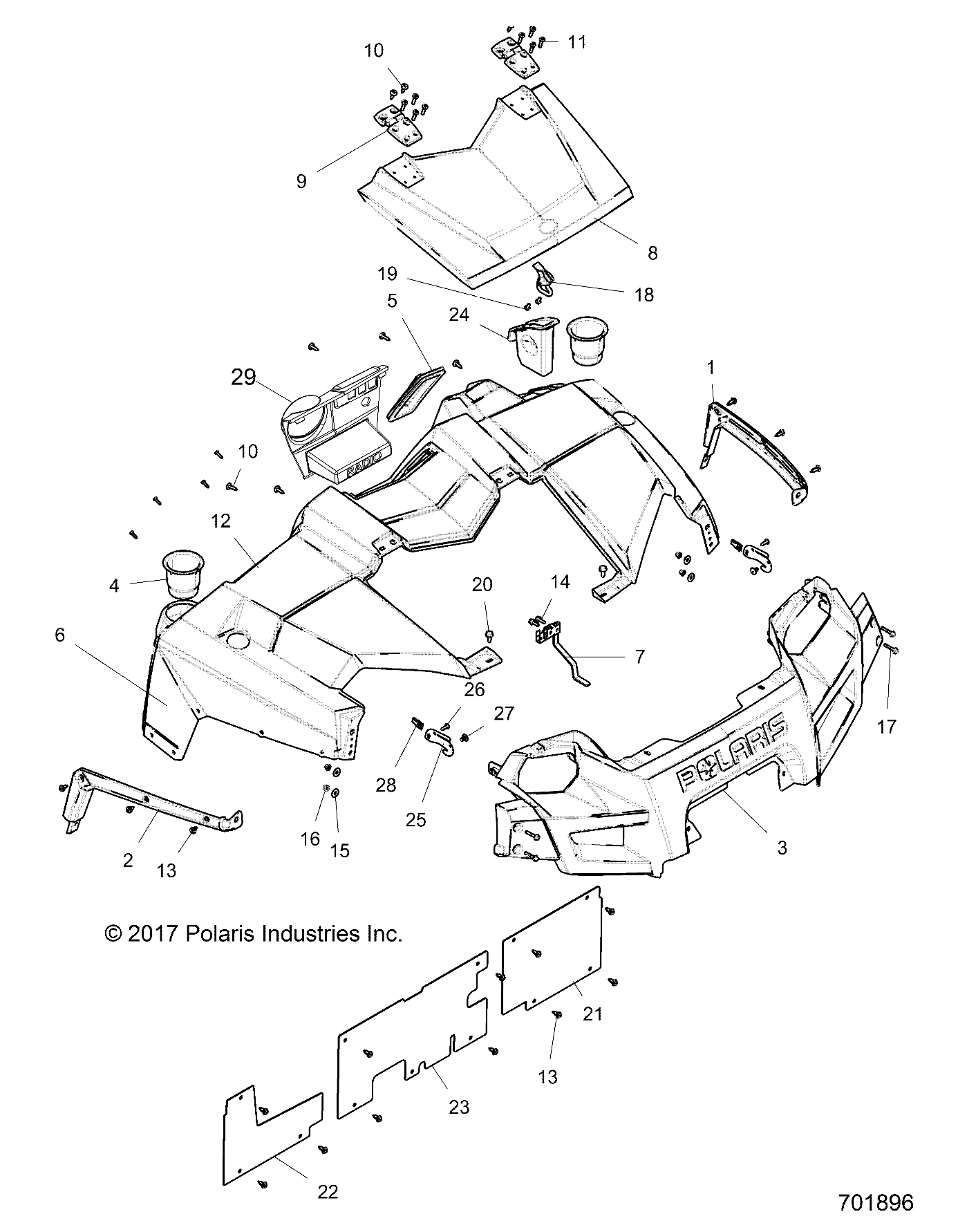 BODY, HOOD and FRONT FASCIA - R19RDA57A1/B1 (701896)