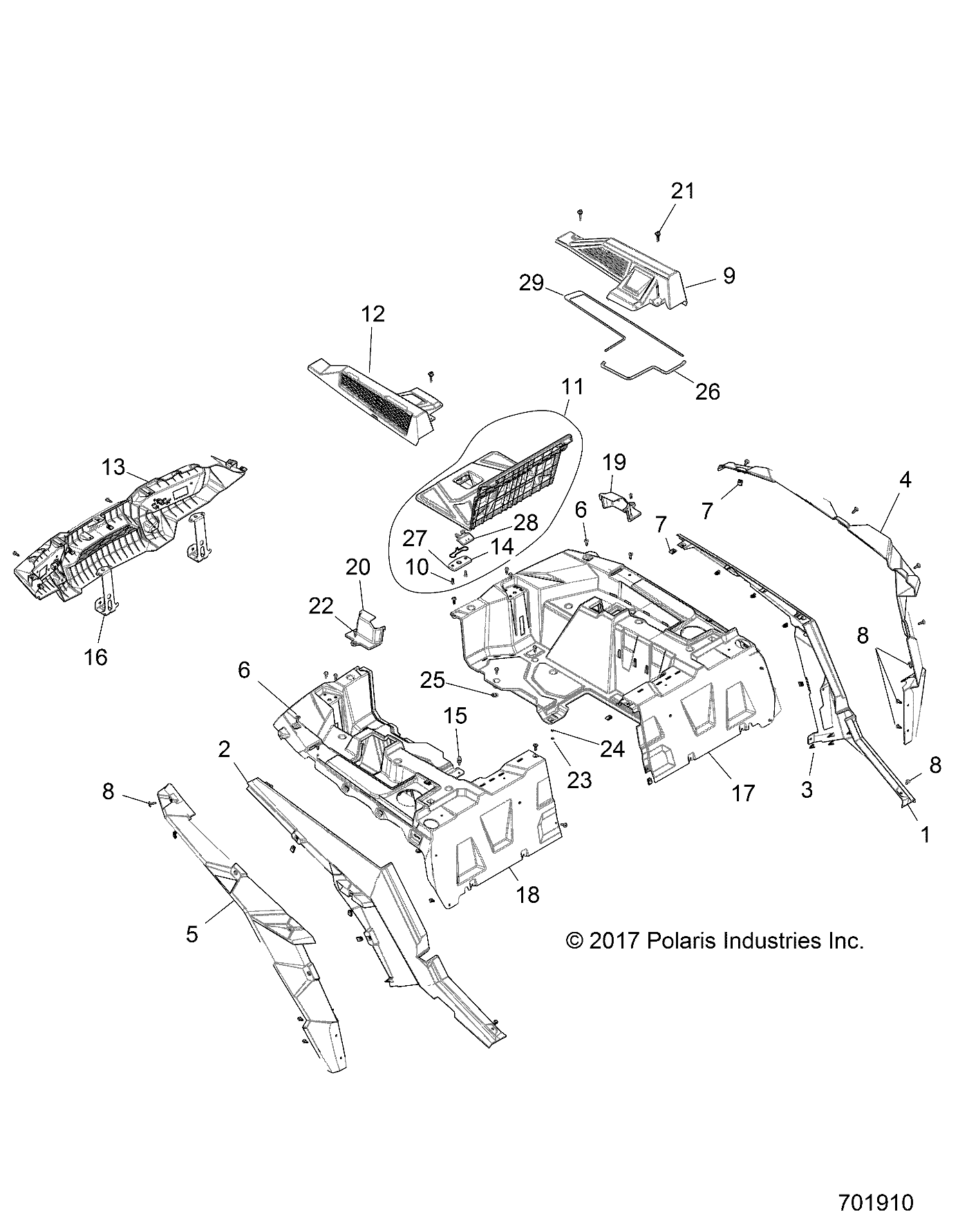 BODY, REAR RACK AND FENDERS - Z18VDE92NB/NU/LNK (701910)