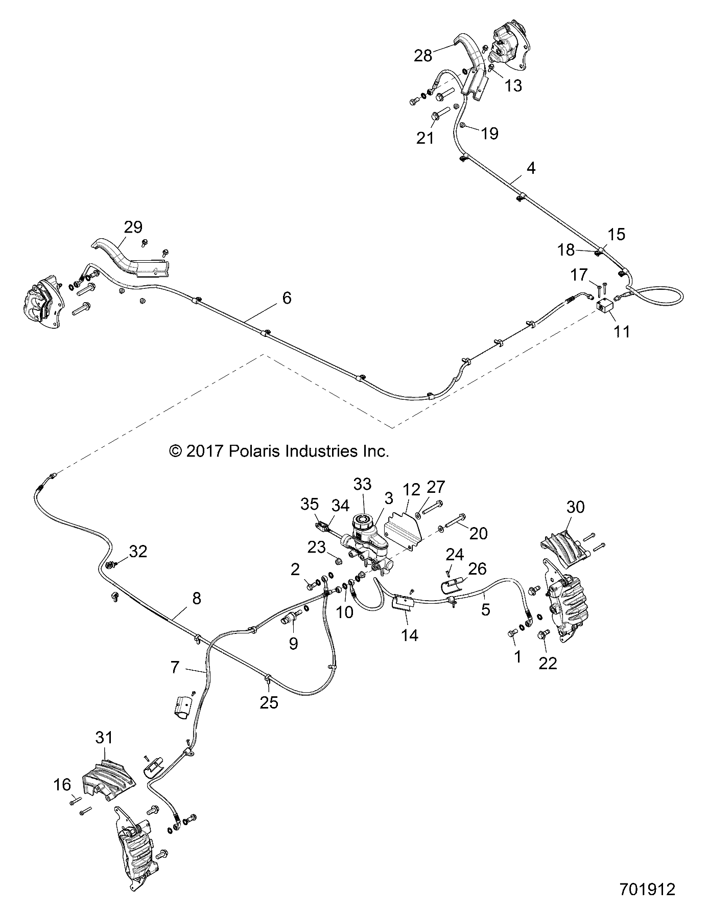 BRAKES, BRAKE LINES AND MASTER CYLINDER - Z20N4E92AL/AR/BL/BR/F92AL/AR (701912)