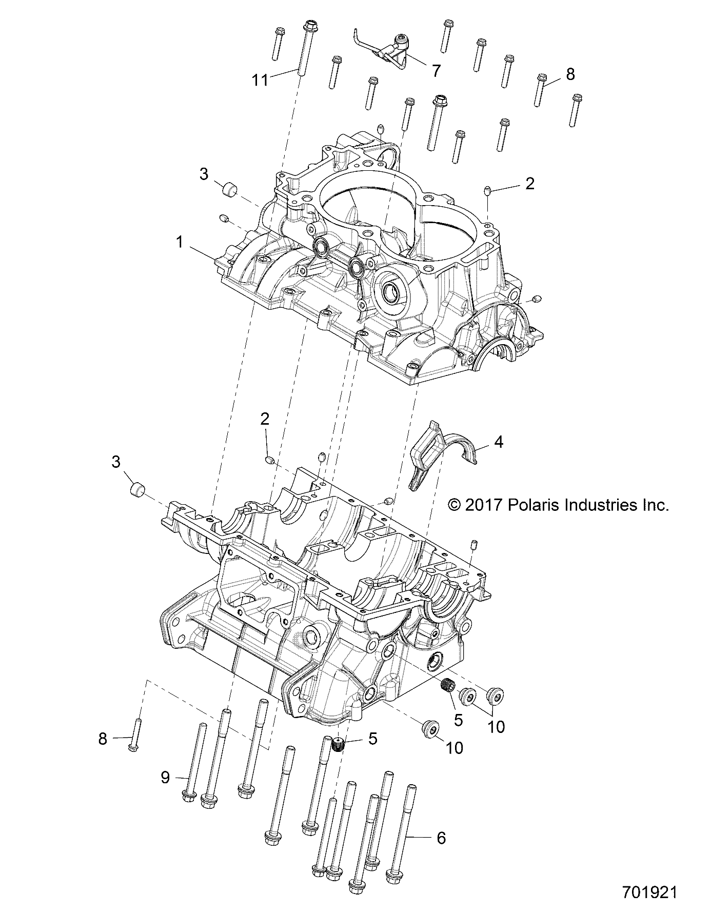 ENGINE, CRANKCASE - Z18VDE92NB/NU/LNK (701921)