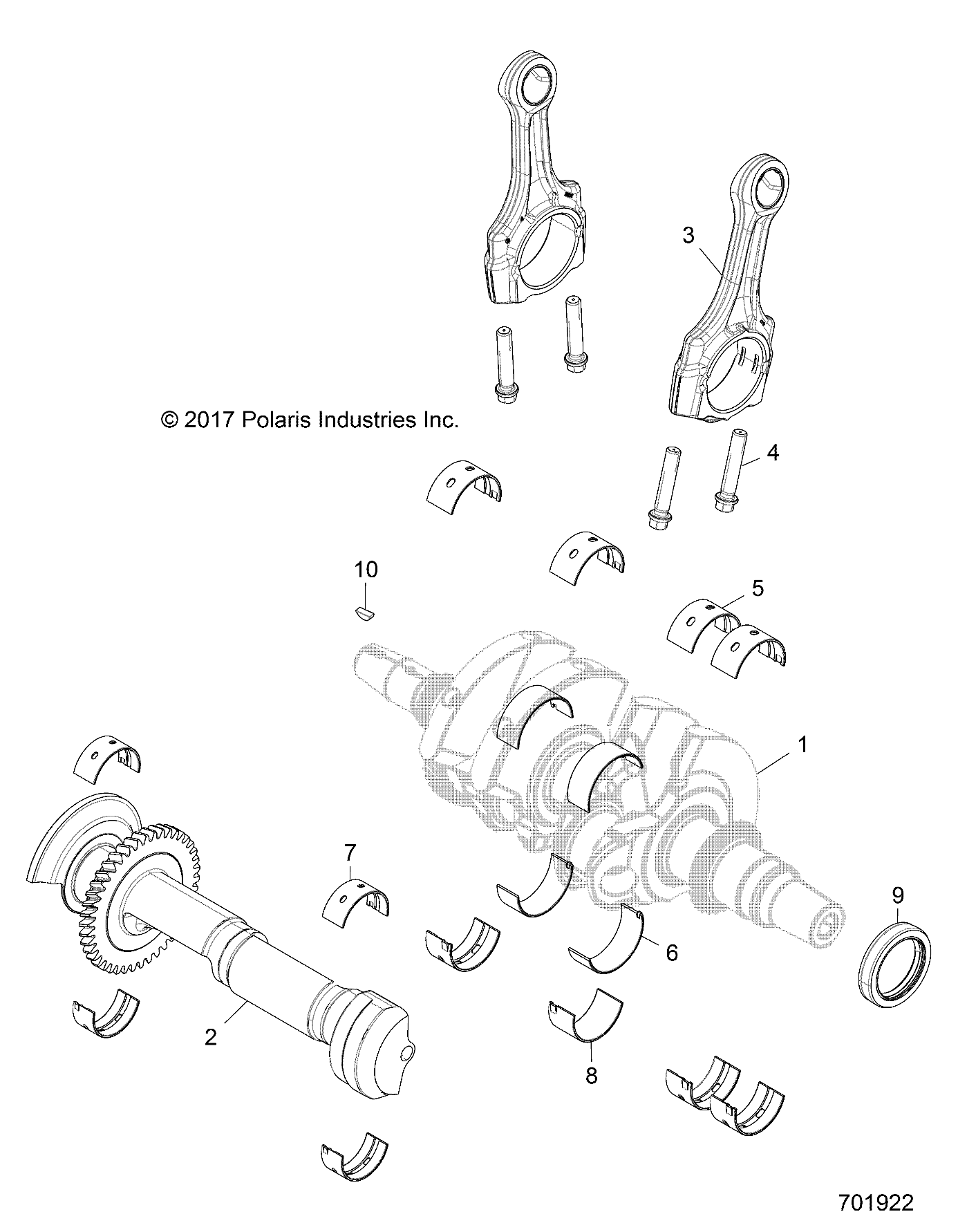 ENGINE, CRANKSHAFT AND BEARINGS - Z19VDE92AC/BC/AD/BD/AM/BM/LM/LAG/BG (701922)