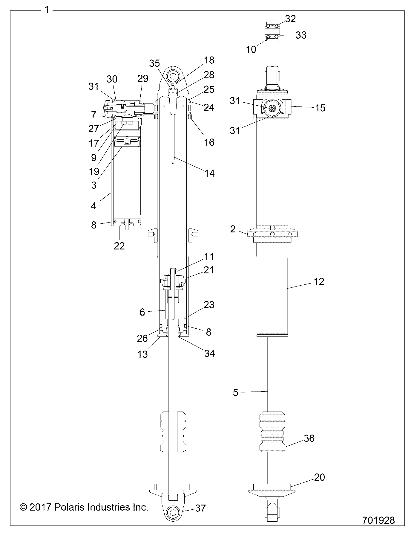 SUSPENSION, REAR SHOCK - Z18VDE92NB/NU (701928)