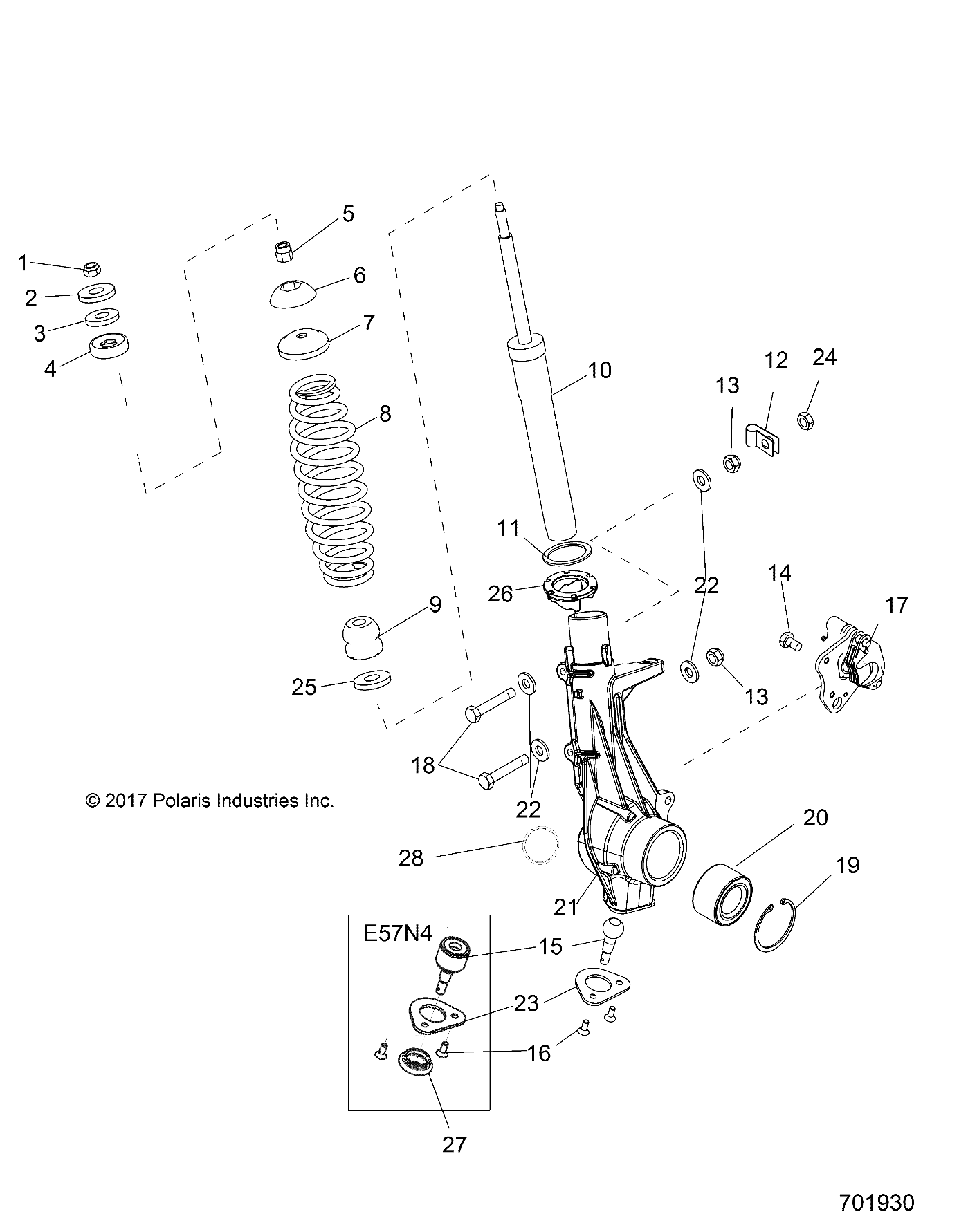 SUSPENSION, FRONT STRUT - R18RMA57B1/B9/L1/E57BV/N4 (701930)