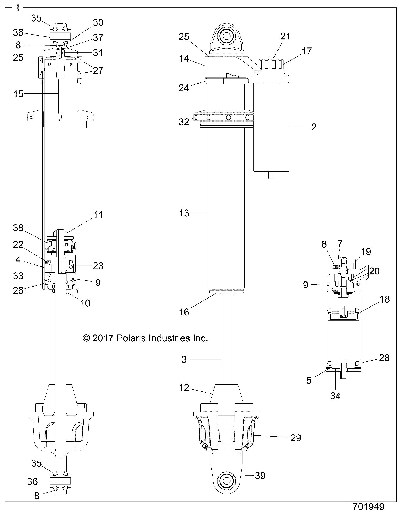 SUSPENSION, FRONT SHOCK INTERNALS - Z23N4V99AL/BL/AR/BR (701949)