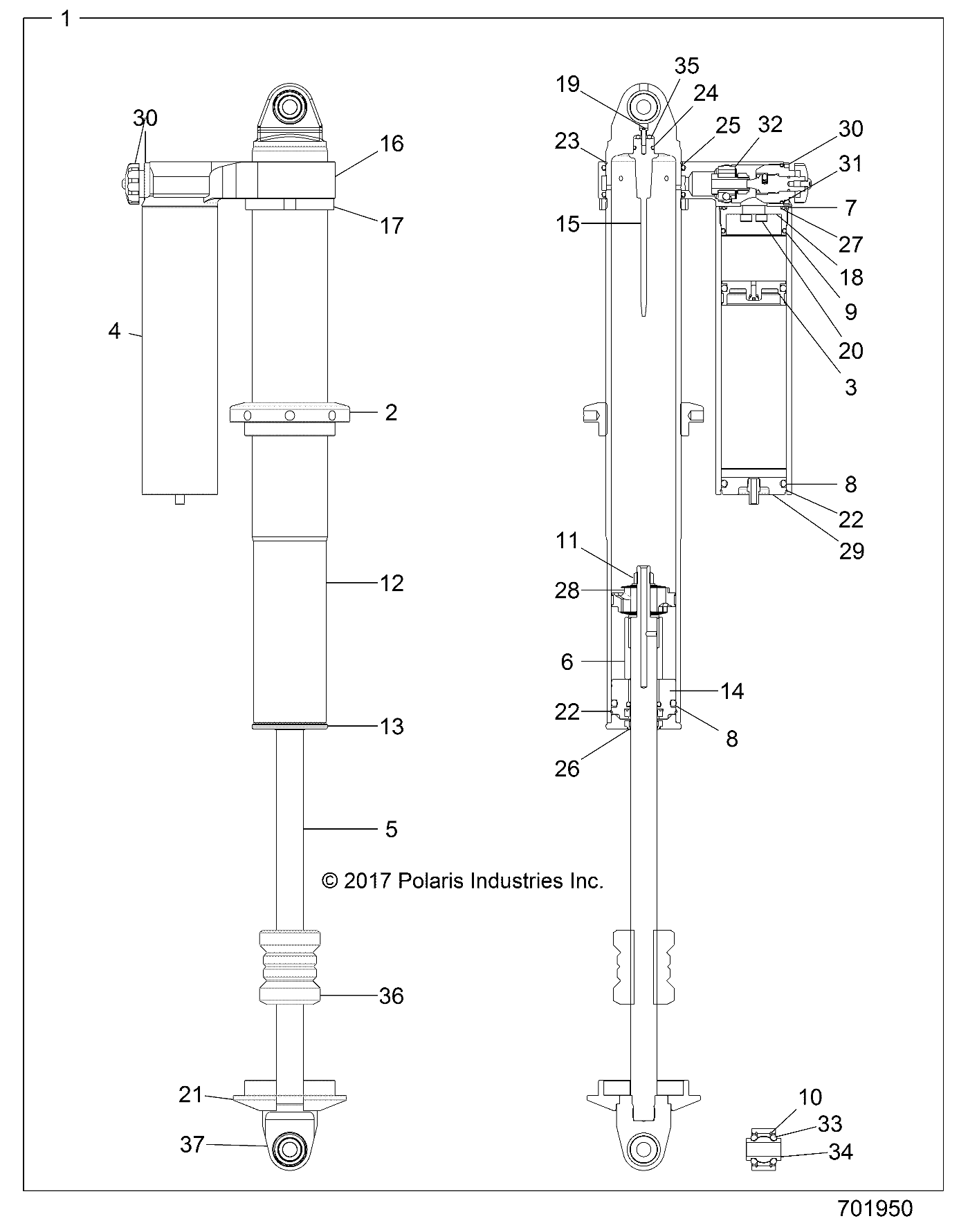 SUSPENSION, REAR SHOCK INTERNALS - Z20N4E99AC/AL/AN/BC/BL/BN/K99AF/AK/BF/BK (701950)