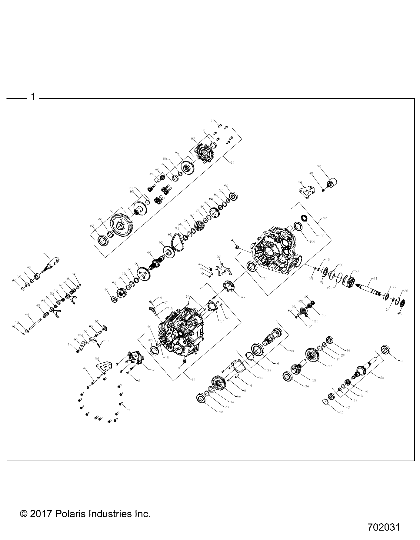 DRIVE TRAIN, MAIN GEARCASE INTERNALS (TO 7/01/2018) - R19RSU99AS/BS (702031)