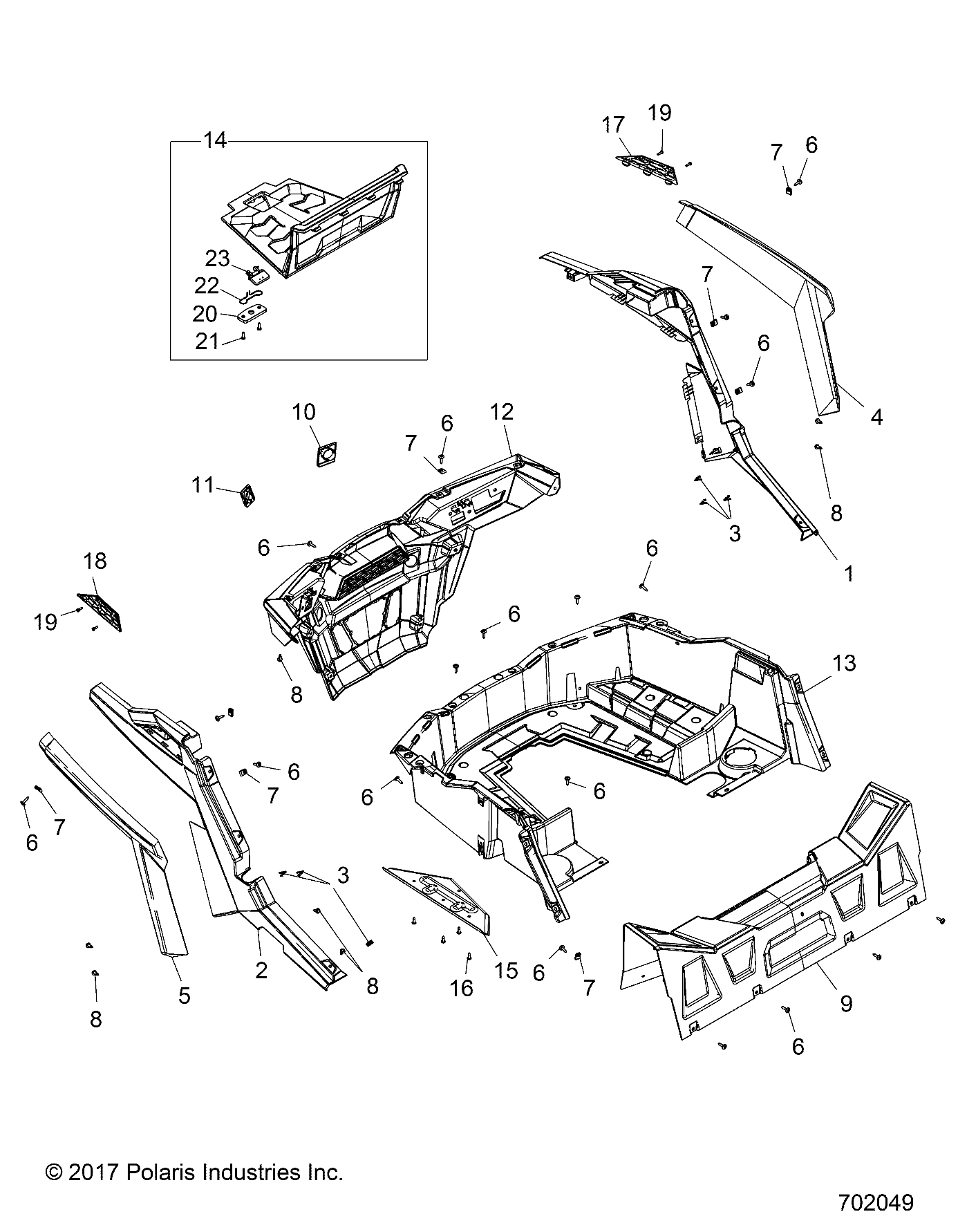 BODY, REAR RACK AND FENDERS - Z18VAA87B2/E87BM/BW (702049)