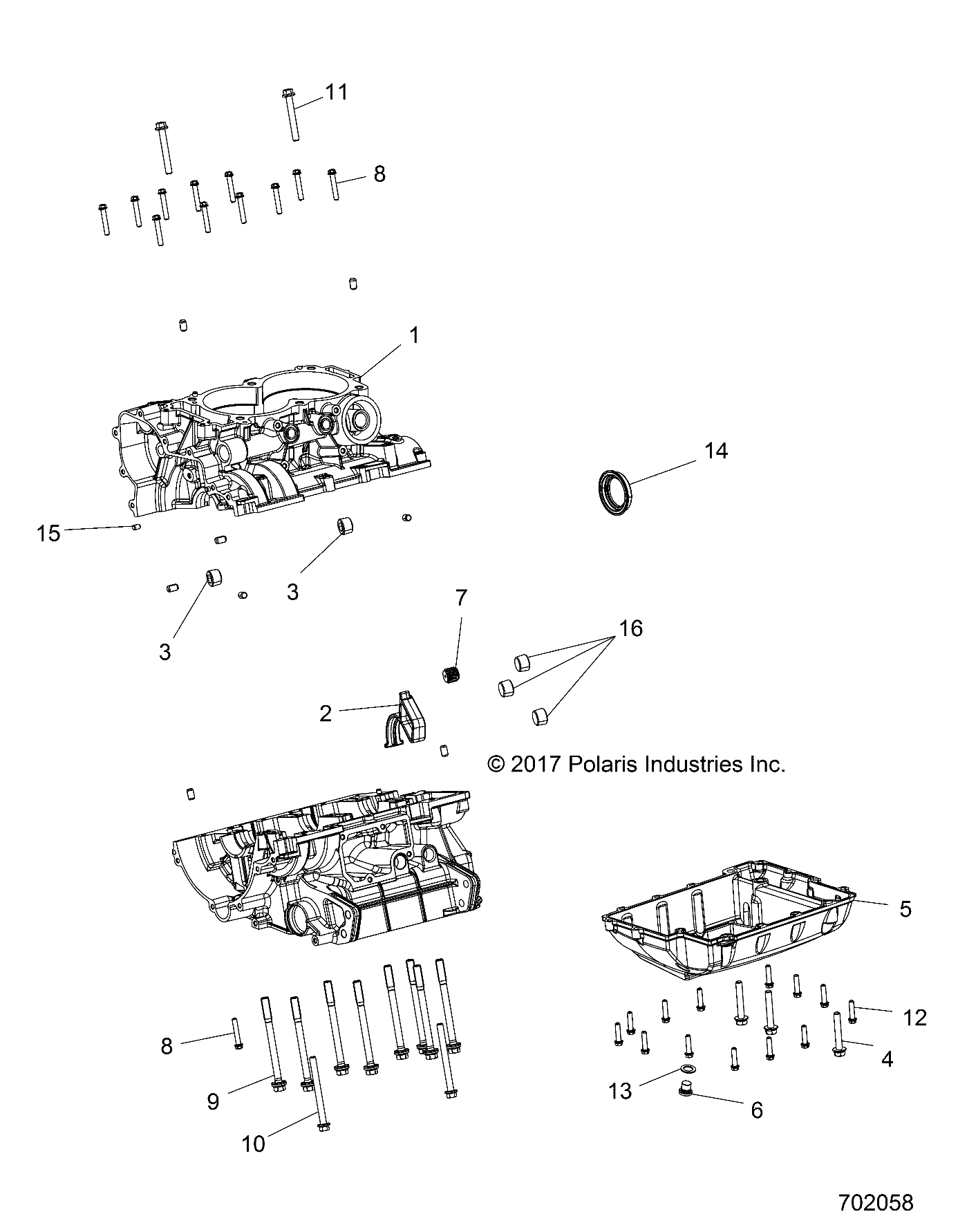 ENGINE, CRANKCASE - Z19VAA87A2/E87AK/AR/AA (702058)