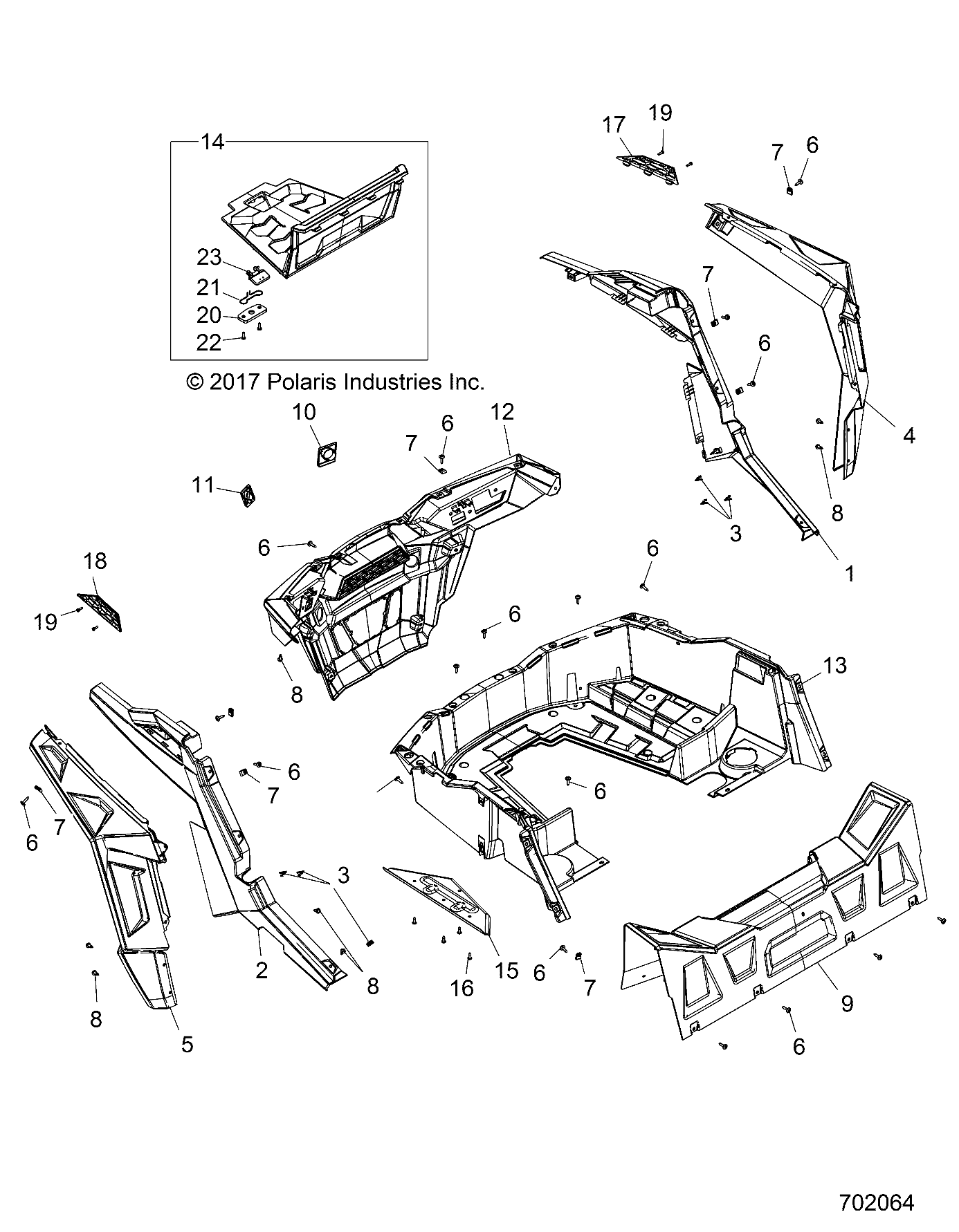 BODY, REAR RACK AND FENDERS - Z19VBA87A2/E87AG/AK/LG (702064)