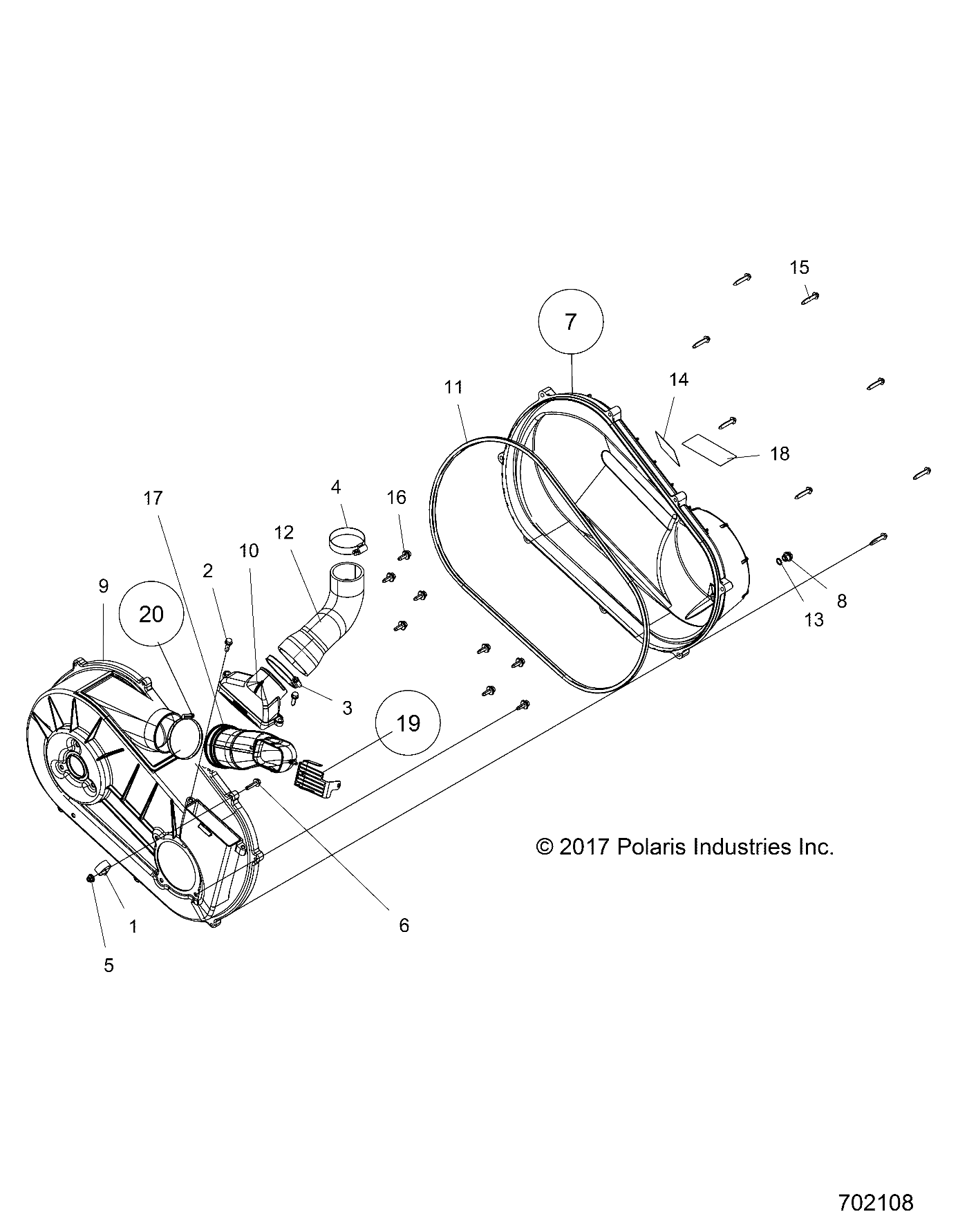 DRIVE TRAIN, CLUTCH COVER and DUCTING - R18RNA57B1/B9/EBV (702108)