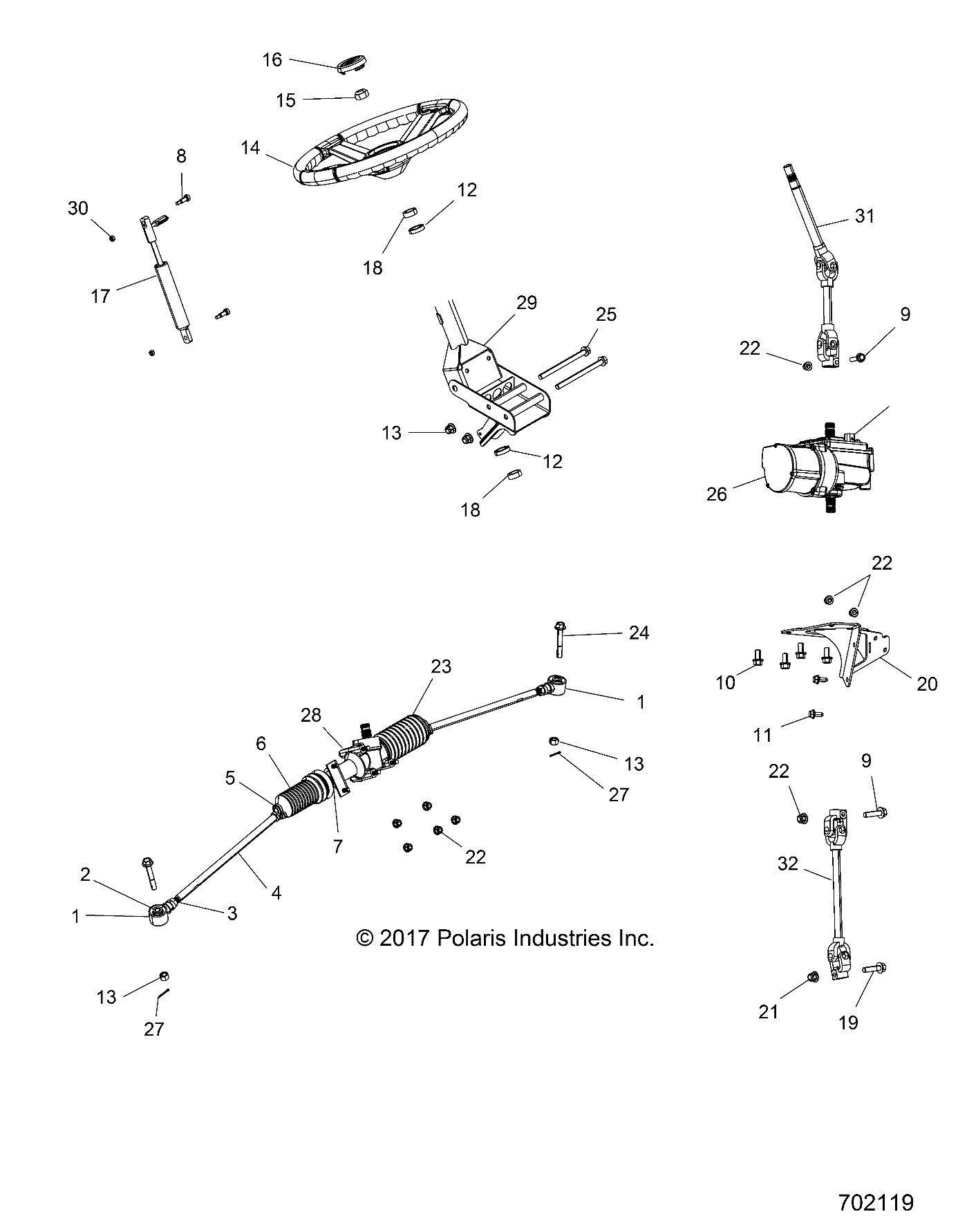 STEERING, STEERING ASM. - R18RTED1F1/SD1C1 (702119)