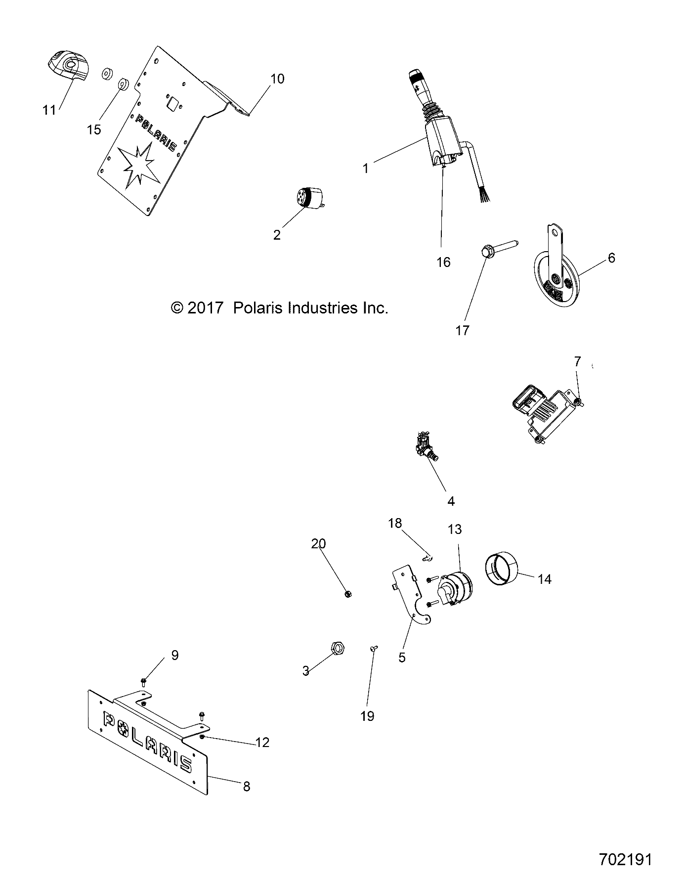 ELECTRICAL COMPONENTS, AND LICENSE PLATE - R18RRE99FM/S99FM/SCM (702191)