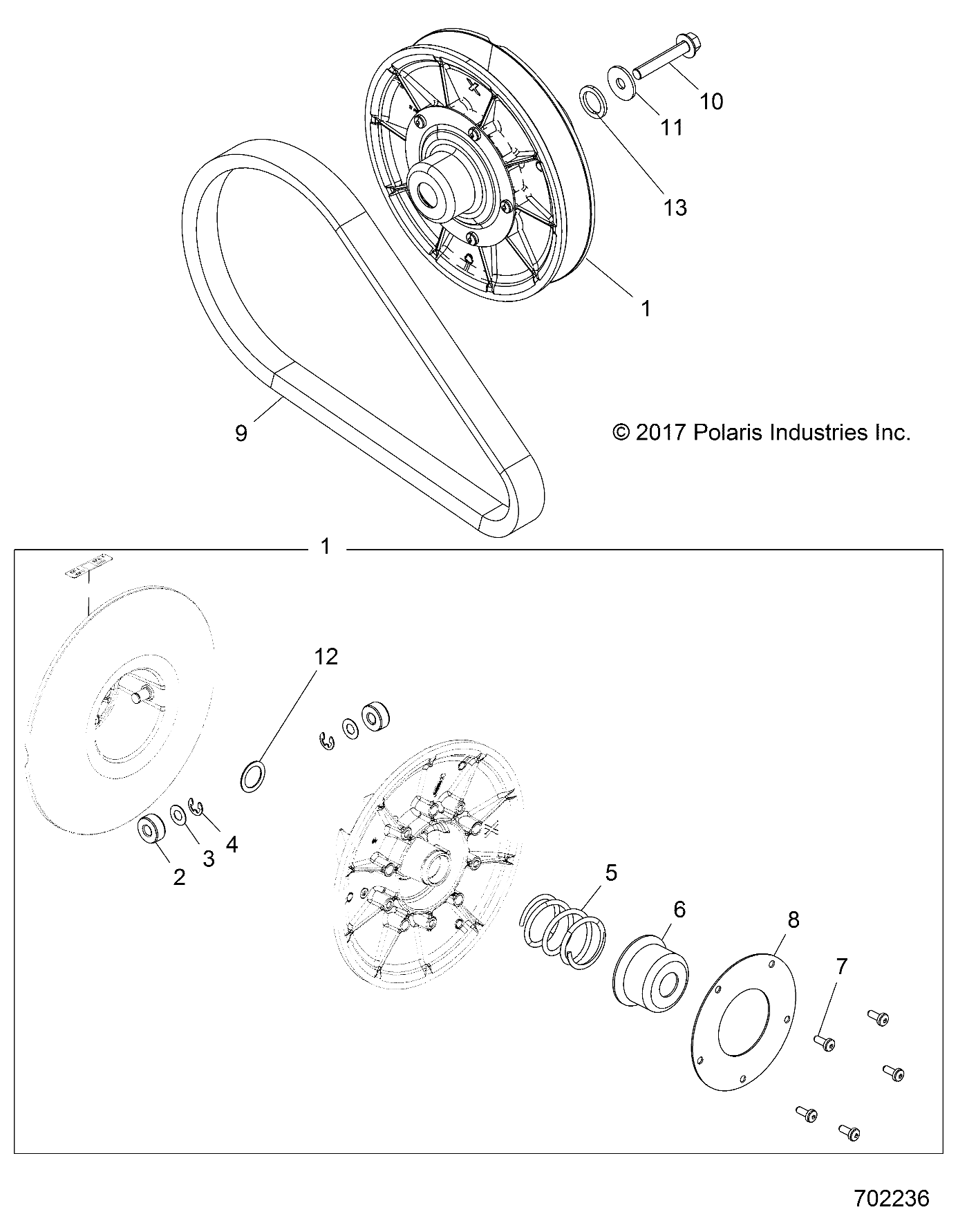 DRIVE TRAIN, SECONDARY CLUTCH - R19RVA87A1/B1/EA9/AH/B9/BH (702236)