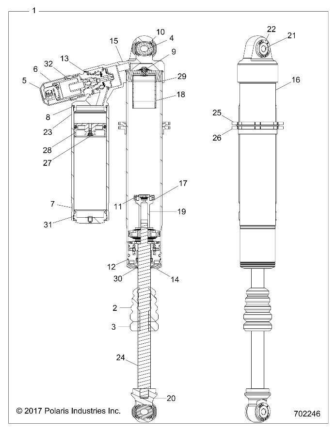 SUSPENSION, FRONT SHOCK INTERNALS - Z18VFL92BK (702246)