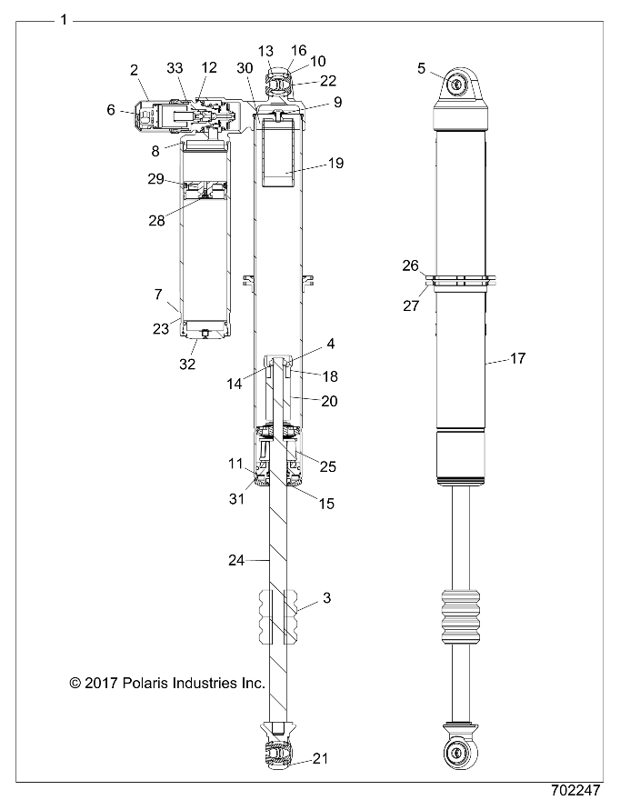 SUSPENSION, REAR SHOCK INTERNALS - Z18VFL92BK (702247)