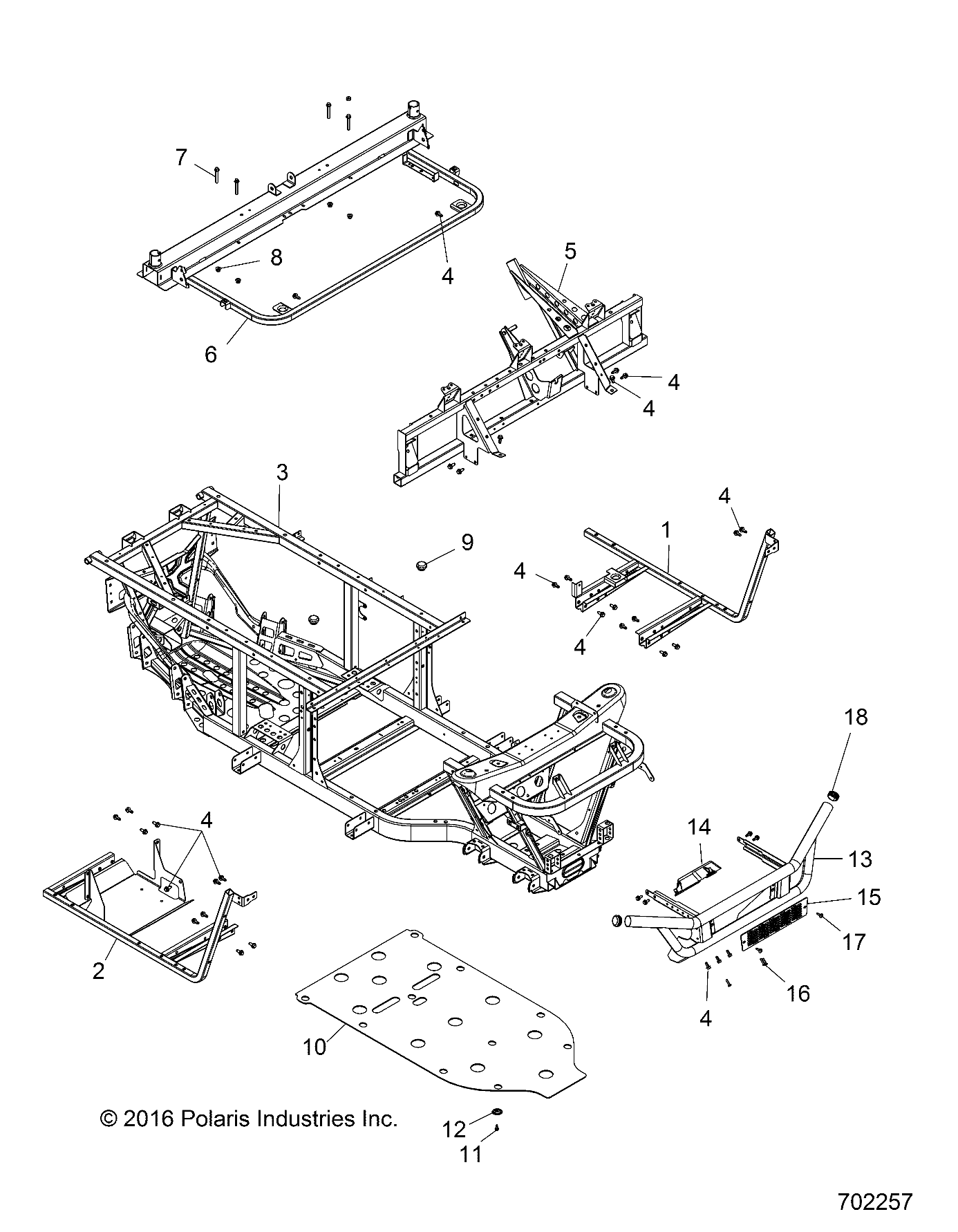 CHASSIS, FRAME and FRONT BUMPER - R18RMA57F1/S57C1/F1/CV/T57C1 (702257)