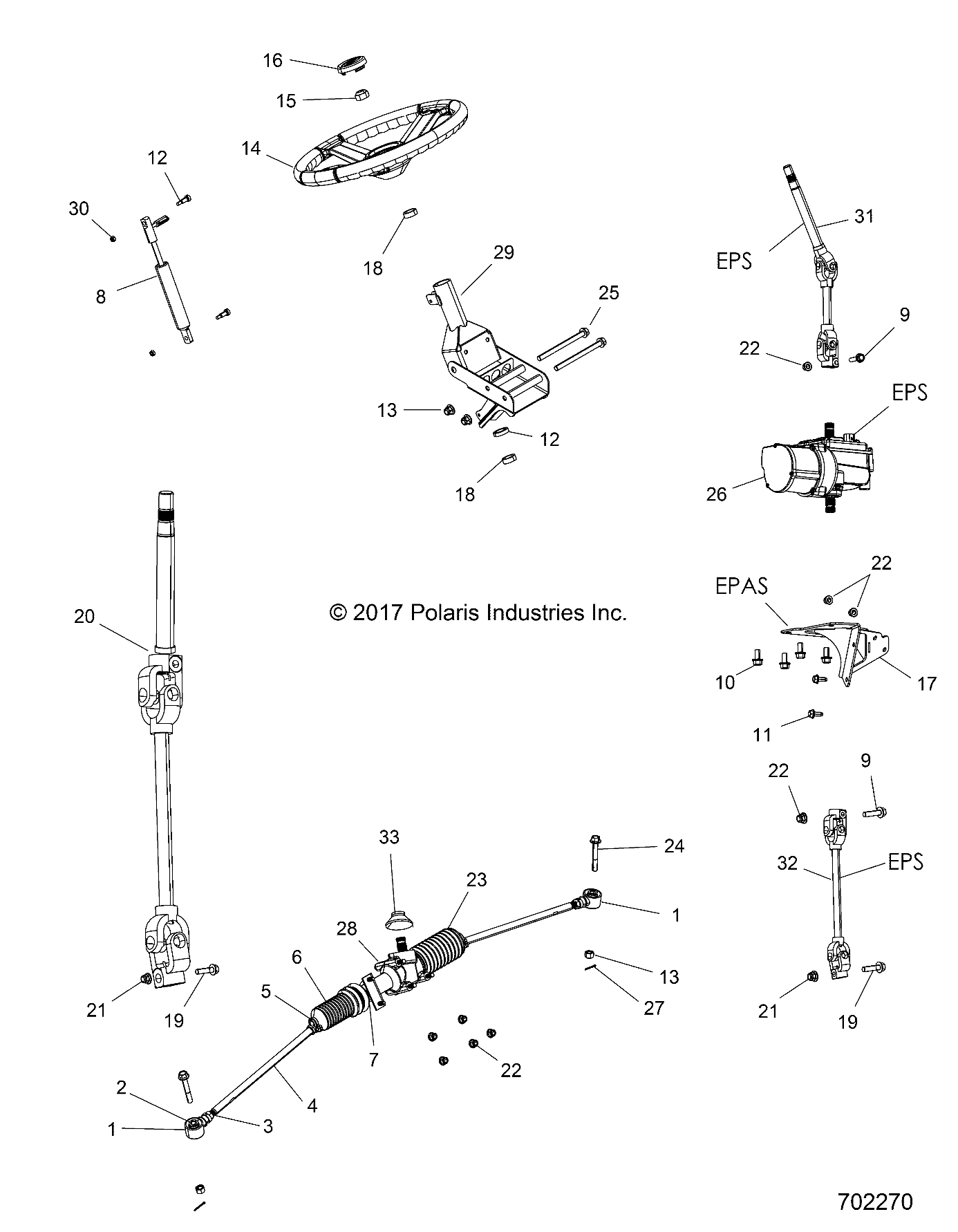 STEERING, STEERING ASM. - R18RTAD1B1/ED1N1 (702270)