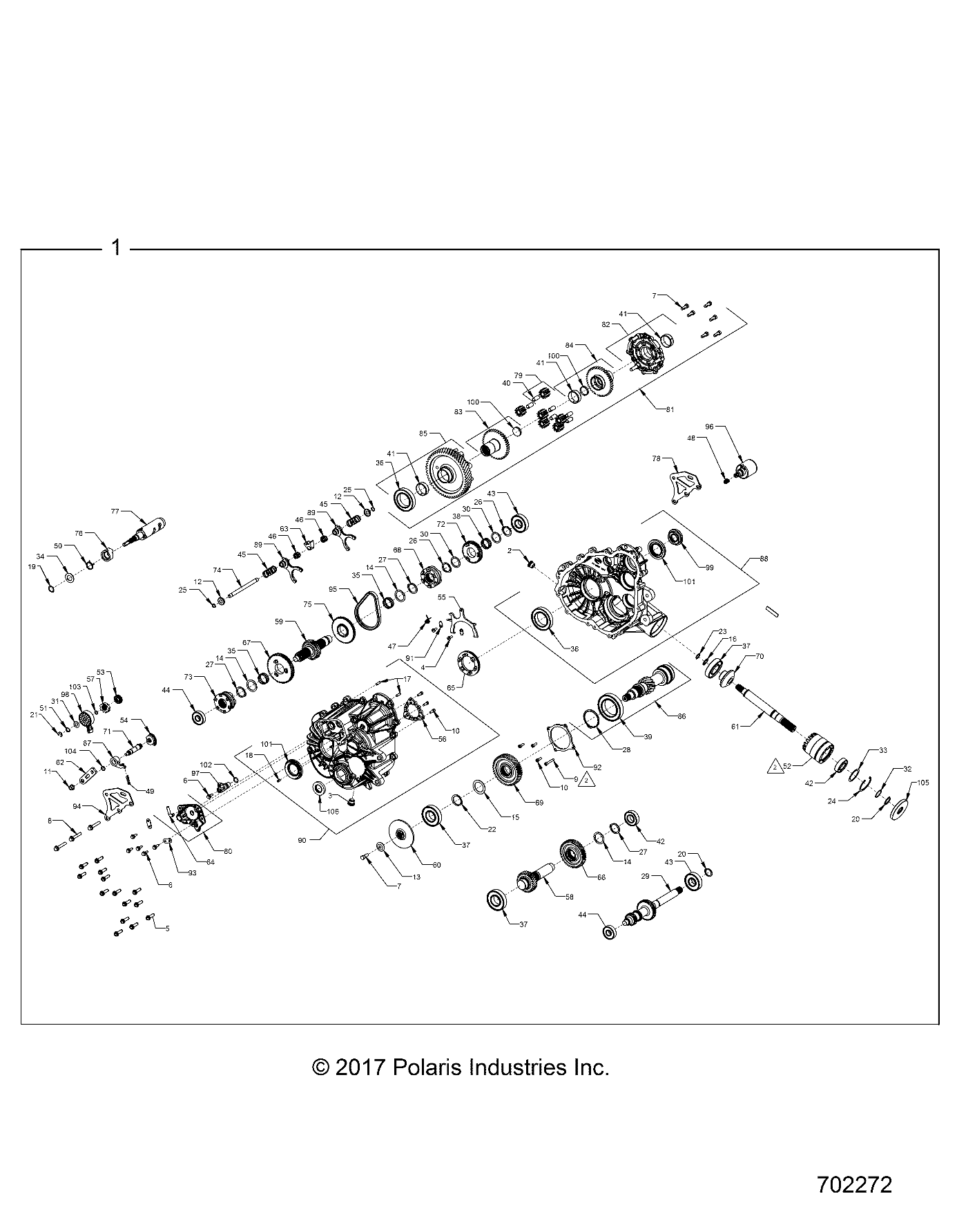 DRIVE TRAIN, MAIN GEARCASE INTERNALS - R18RTED1N1 (702272)