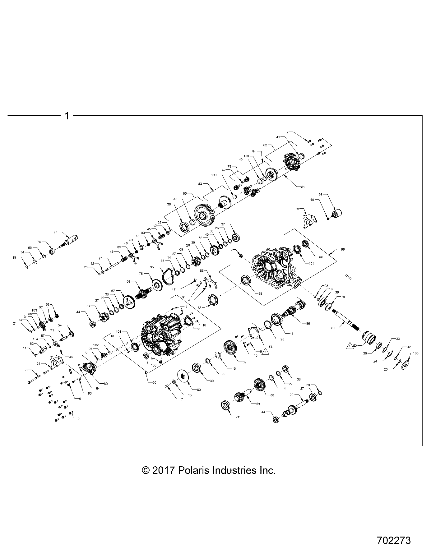 DRIVE TRAIN, MAIN GEARCASE INTERNALS - R18RTED1F1/SD1C1 (702273)