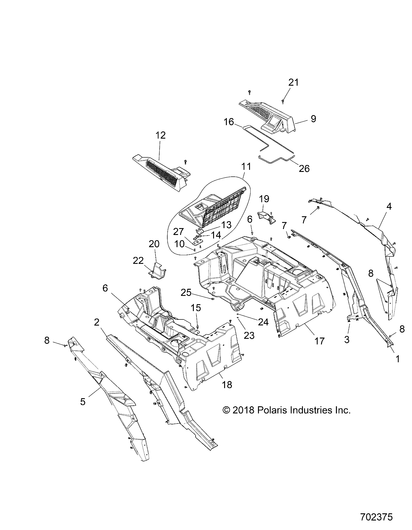 BODY, REAR RACK AND FENDERS - Z19VEE92AM/BM (702375)