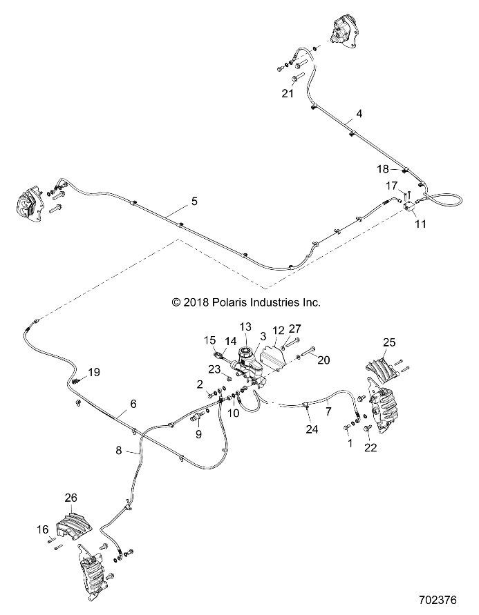 BRAKES, BRAKE LINES AND MASTER CYLINDER - Z18VEL92BK/BR/LK (702376)