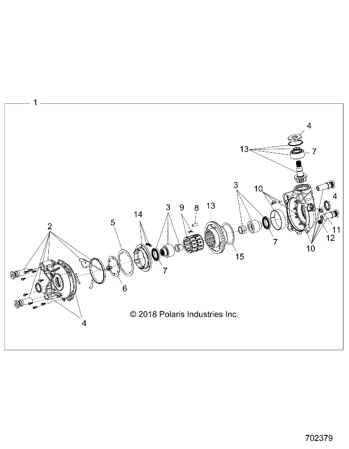 DRIVE TRAIN, FRONT GEARCASE - Z18VEL92BK/BR/LK (702379)