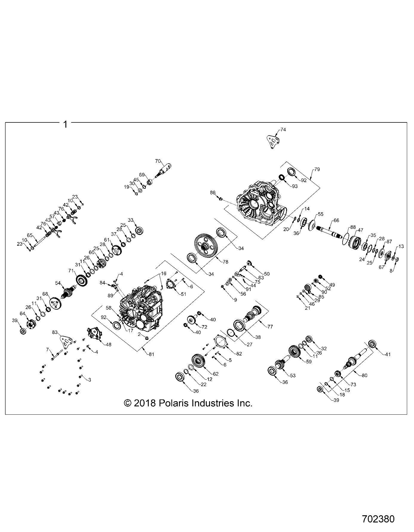 DRIVE TRAIN, MAIN GEARCASE INTERNALS (TO 3/2/2020) - Z20PAE92AC/BC/F92AC/LC (702380)