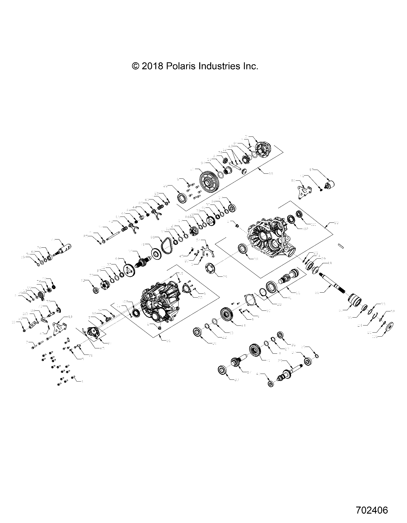 DRIVE TRAIN, MAIN GEARCASE INTERNALS - R19RT_87 ALL OPTIONS (702406)