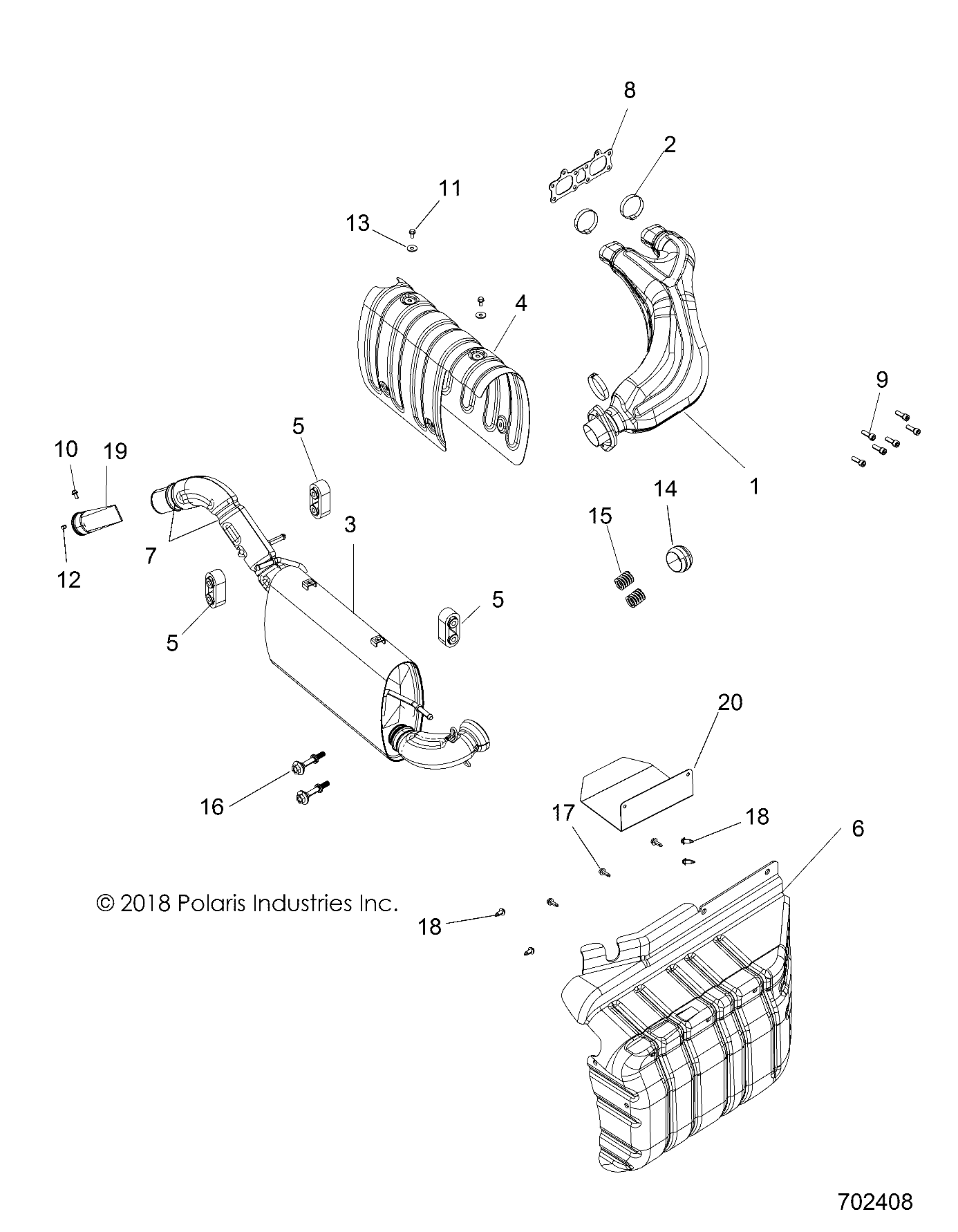 ENGINE, EXHAUST - R19RT_87 ALL OPTIONS (702408)