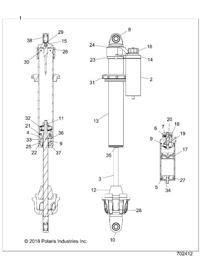 SUSPENSION, FRONT INTERNALS - Z17VFE99AM/AW/LW/AP/M99AB (702412)