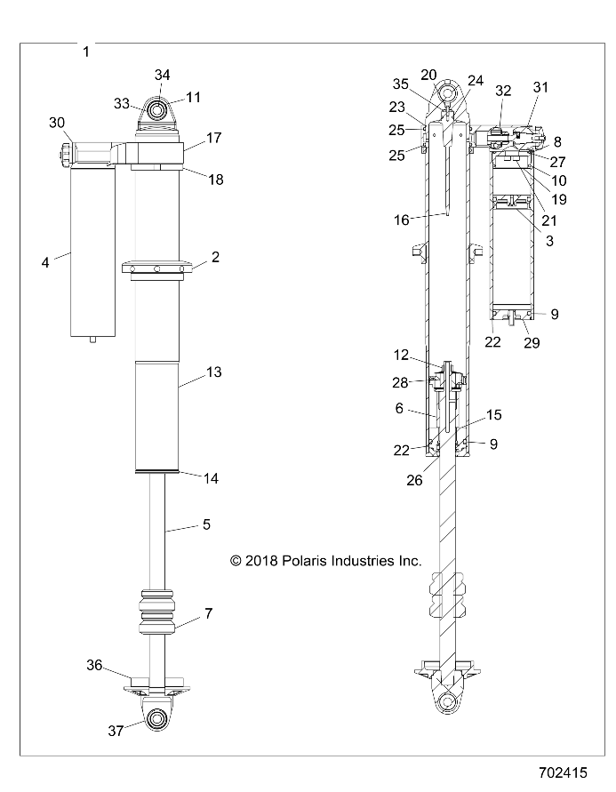 SUSPENSION, REAR SHOCK INTERNALS - Z18VFE99AK/AJ/AW/BK/BJ/BW/LW/K99AK/BK/M99AL (702415)