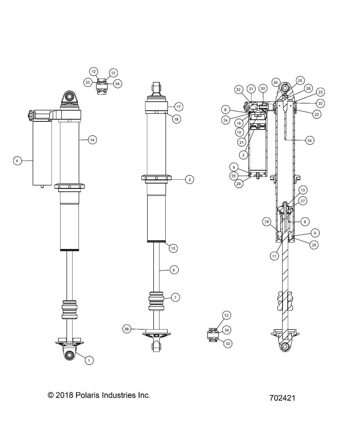 SUSPENSION, REAR SHOCK INTERNALS - Z20NAR99AZ/BZ (702421)