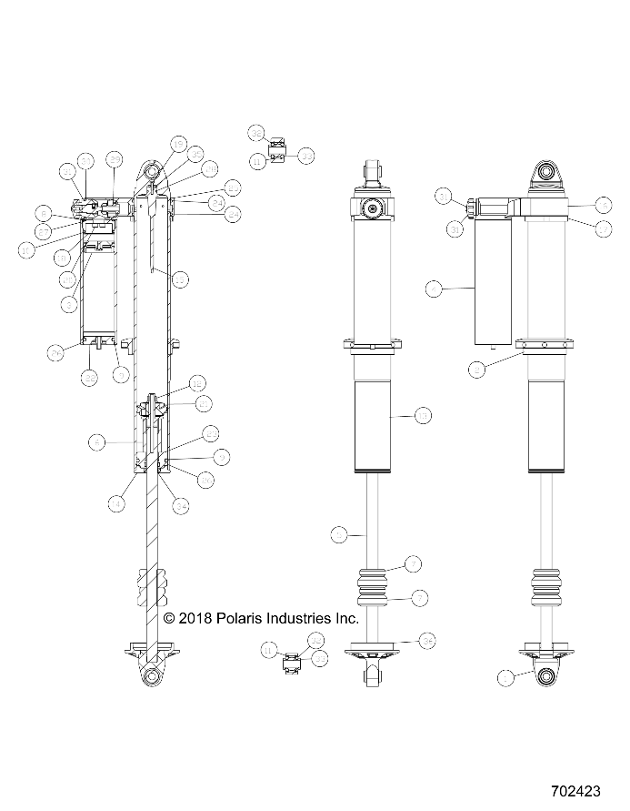 SUSPENSION, REAR SHOCK INTERNALS - Z18VDE99AK/AW/AJ/BJ/BK/BW/LW/K99AK/BK (702423)