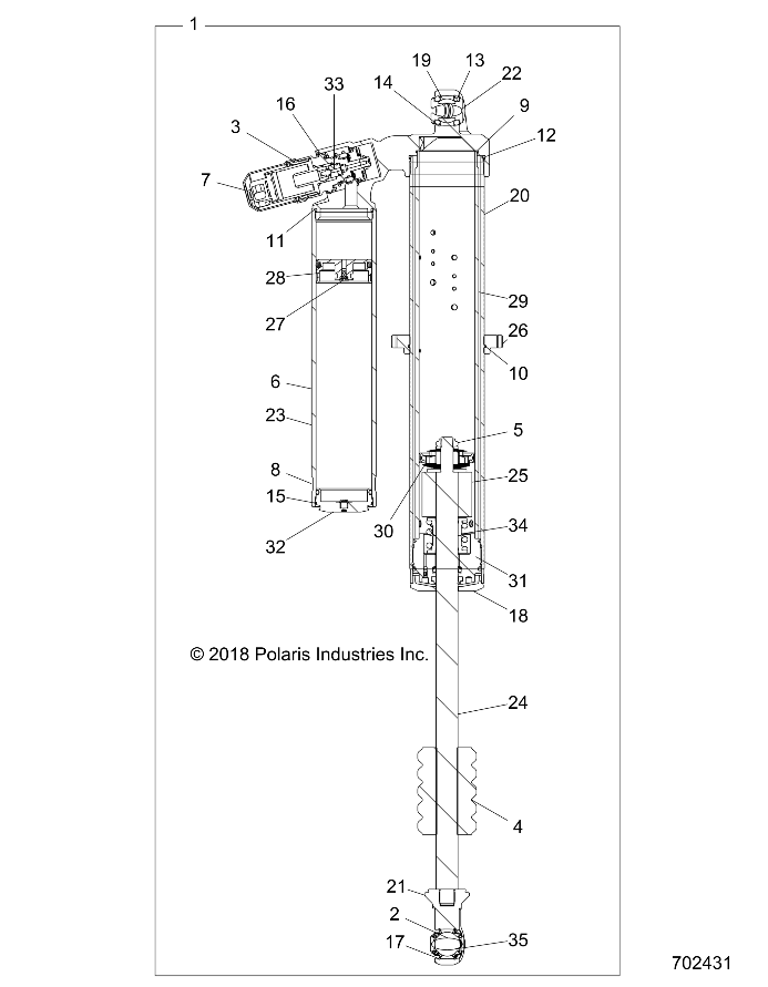 SUSPENSION, REAR SHOCK INTERNALS, TURBO S AND LE - Z21PAL92AL/AT/BL/BT (702431)