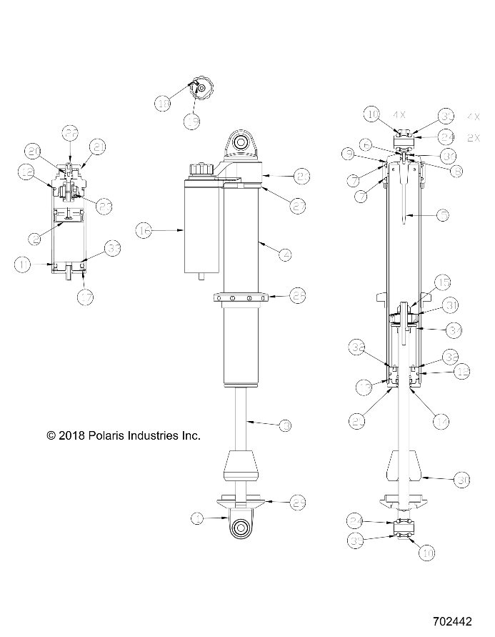 SUSPENSION, FRONT SHOCK INTERNALS - Z19VBE99AM/BM/LM (702442)