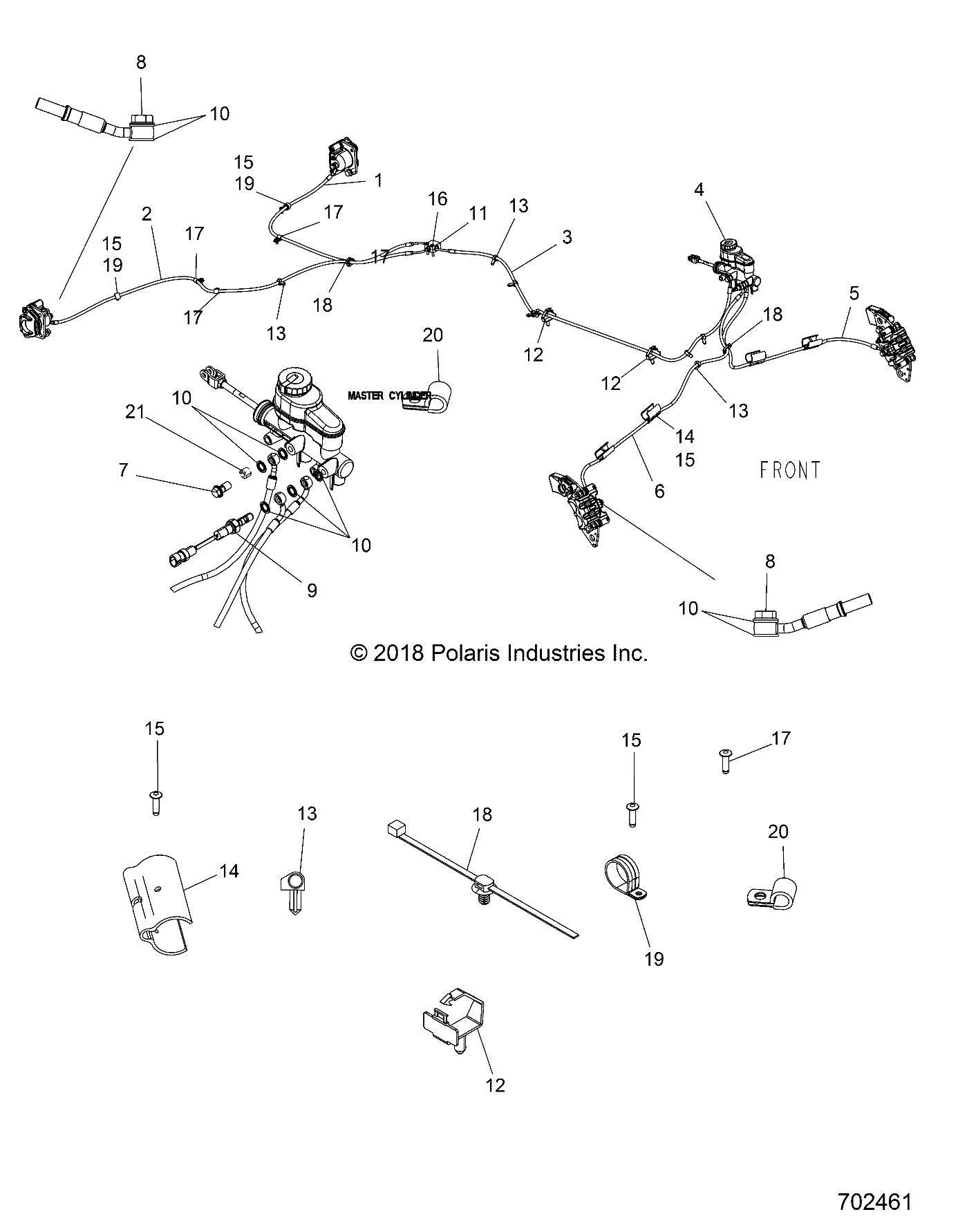 BRAKES, BRAKE LINES and MASTER CYLINDER - R18RTE87F1/S87C1/F1 (702461)