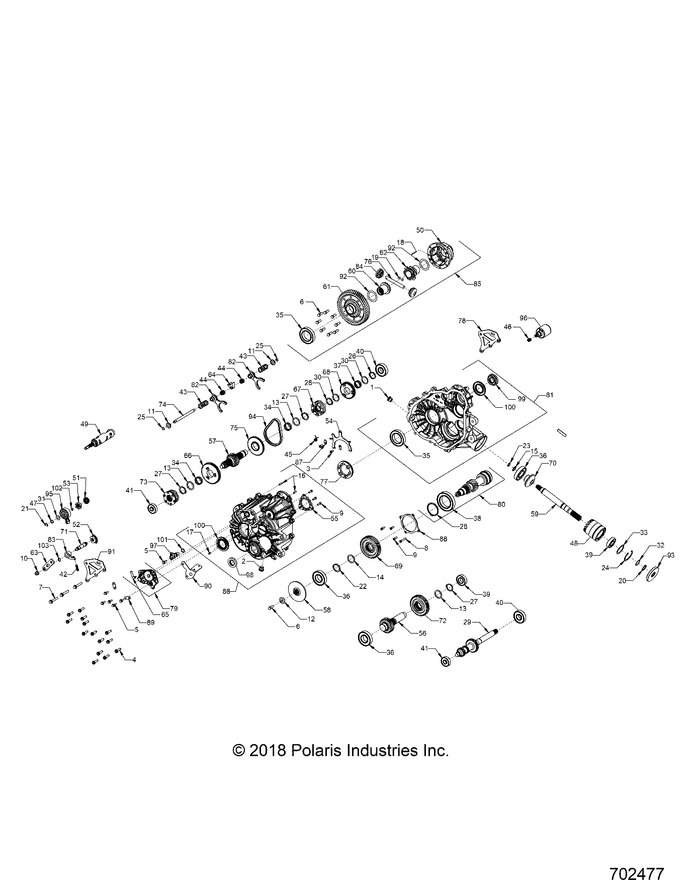 DRIVE TRAIN, MAIN GEARCASE (TO 6/10/2019) - R19RME57D7 (702477)