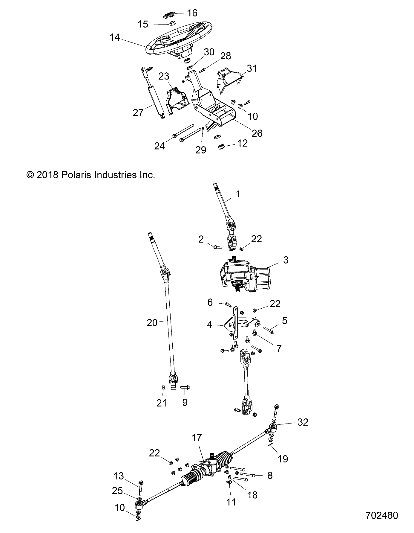 STEERING, STEERING ASM. - R15RMA57AA/AR/AC/LA/EAZ/H57AR (702480)