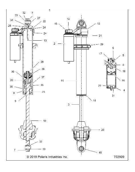 SUSPENSION, FRONT SHOCK INTERNALS - Z22NAK99AK/AR/BK/BR/NAV99AK/AR/BK/BR (702509)