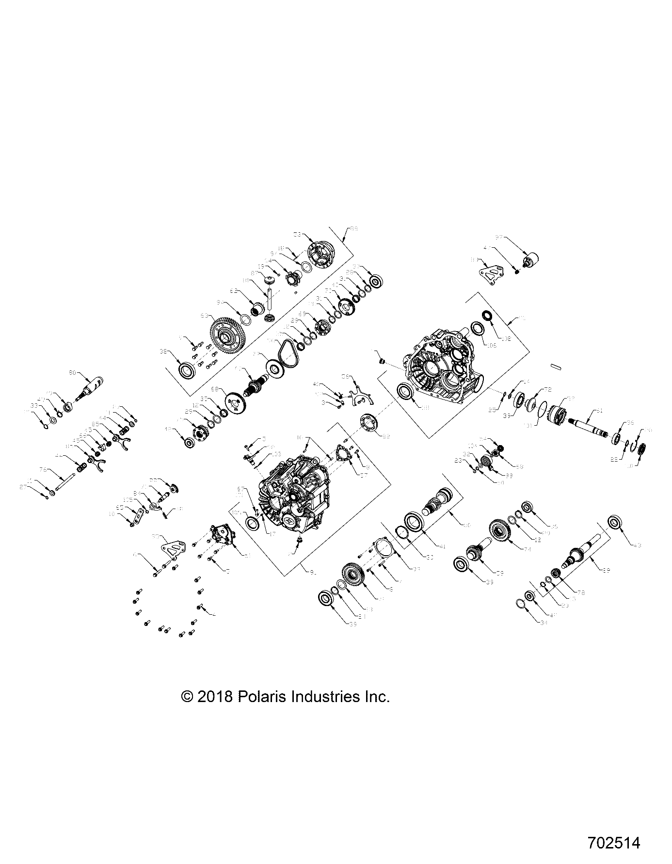 DRIVE TRAIN, MAIN GEARCASE INTERNALS - R19RSE99N1 (702514)