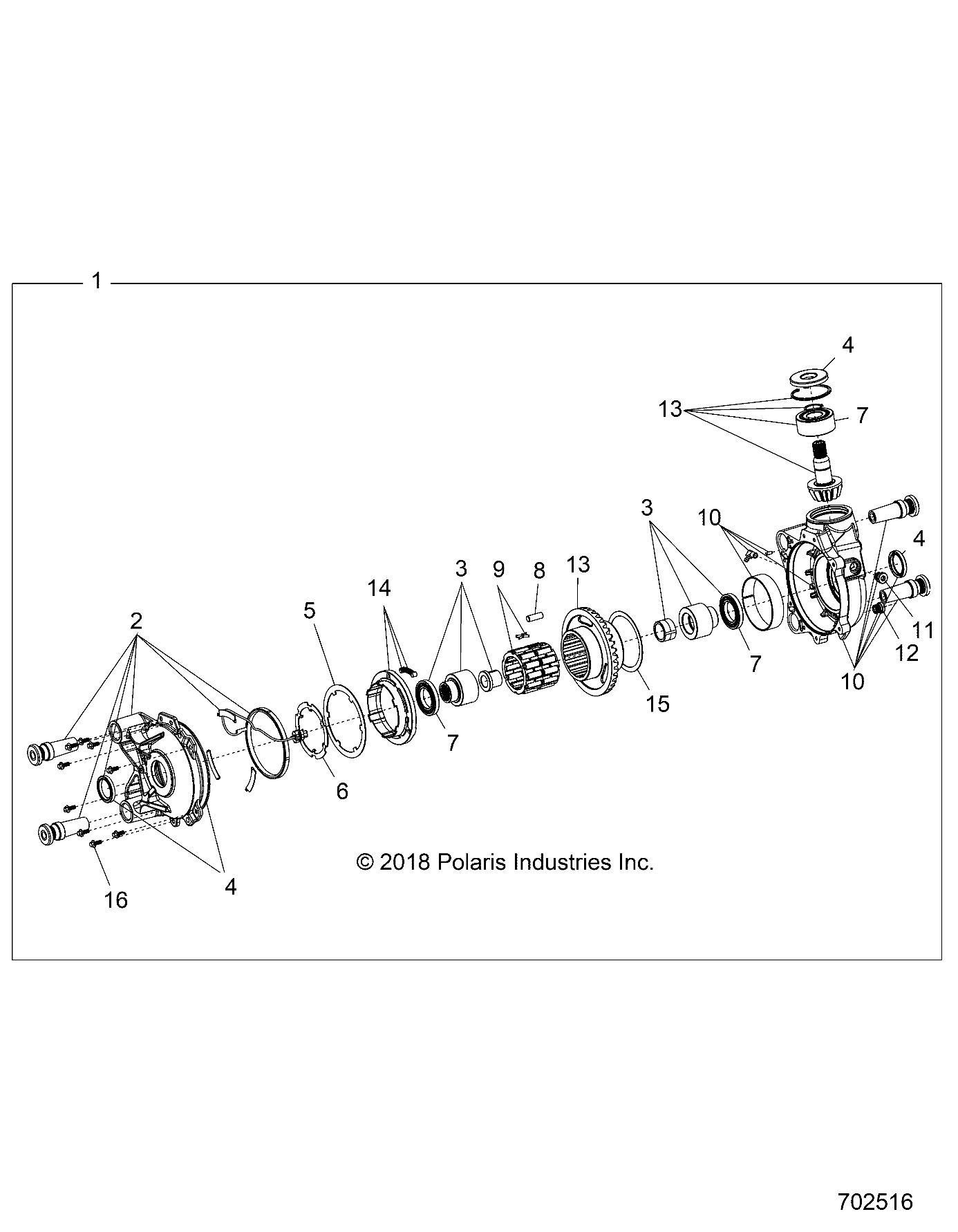 DRIVE TRAIN, FRONT GEARCASE (TO 1/1/19) - Z19VPE92AM/BM (702516)