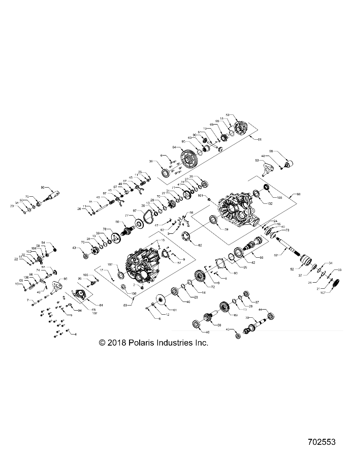 DRIVE TRAIN, MAIN GEARCASE INTERNALS - Z19VDE99FK/S99CK/FK (702553)