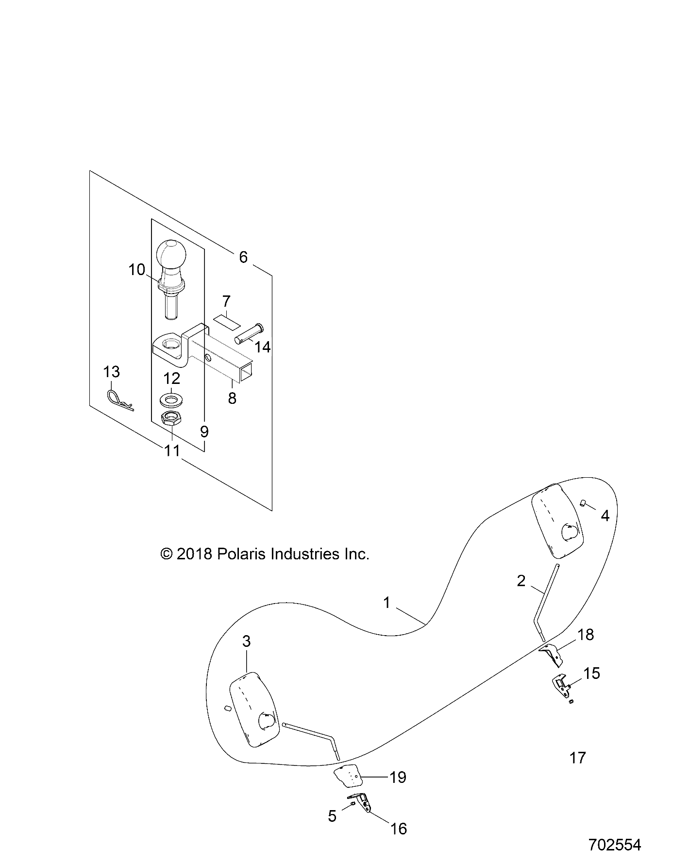 BODY, HITCH, LICENSE PLATE - Z19VDS99CK (702554)