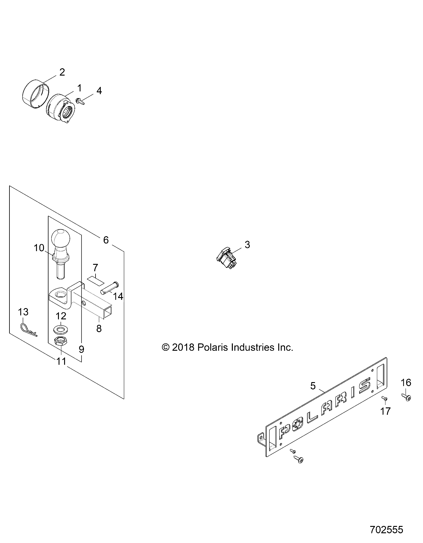 BODY, HITCH, LICENSE PLATE - Z19VDS99FK (702555)